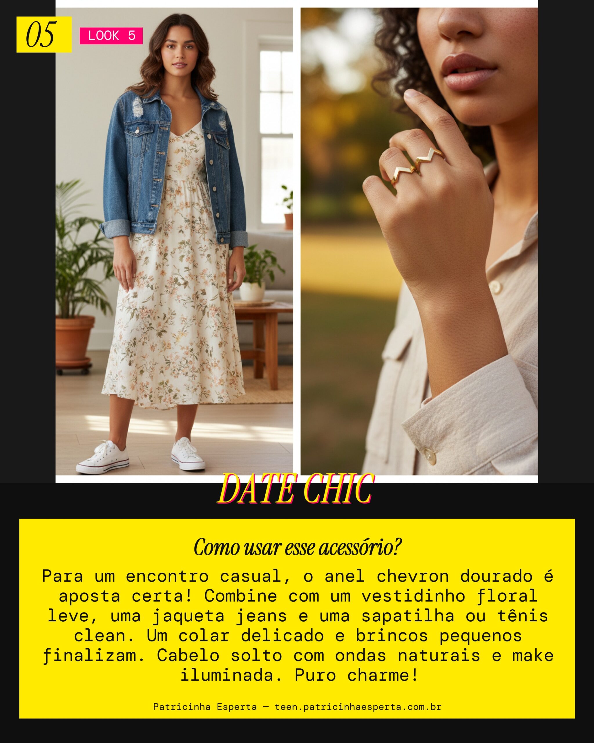 Look 5: Chevron Encontro Casual