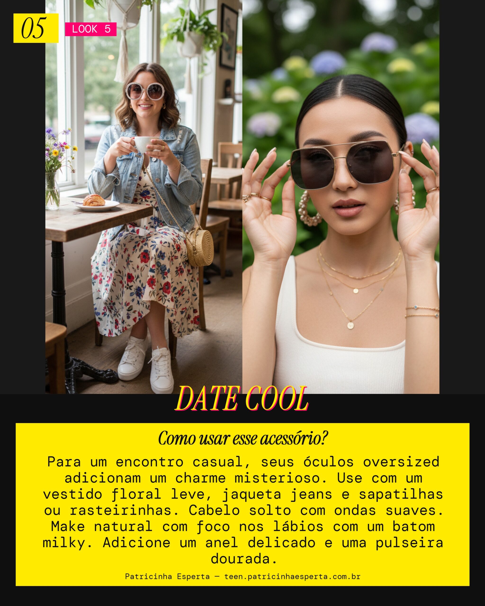 Óculos Oversized: Encontro Casual com Charme