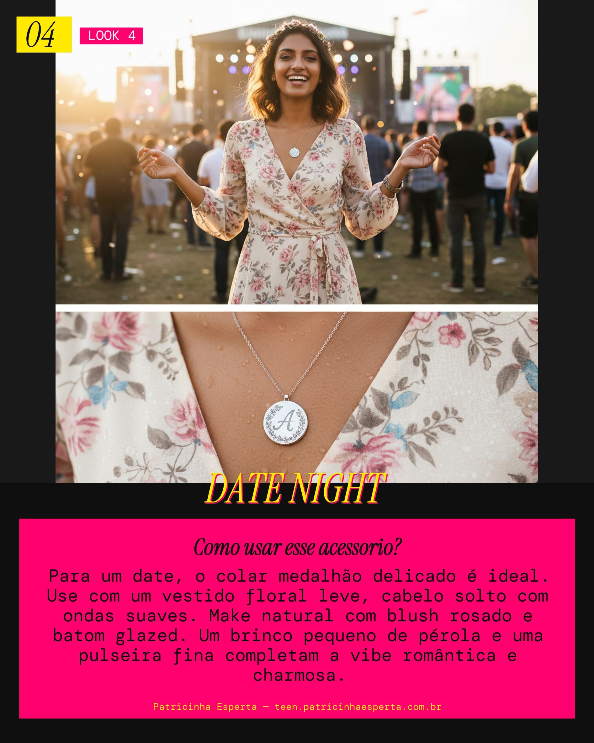 Colar Medalhão: Date Perfeito Romântico