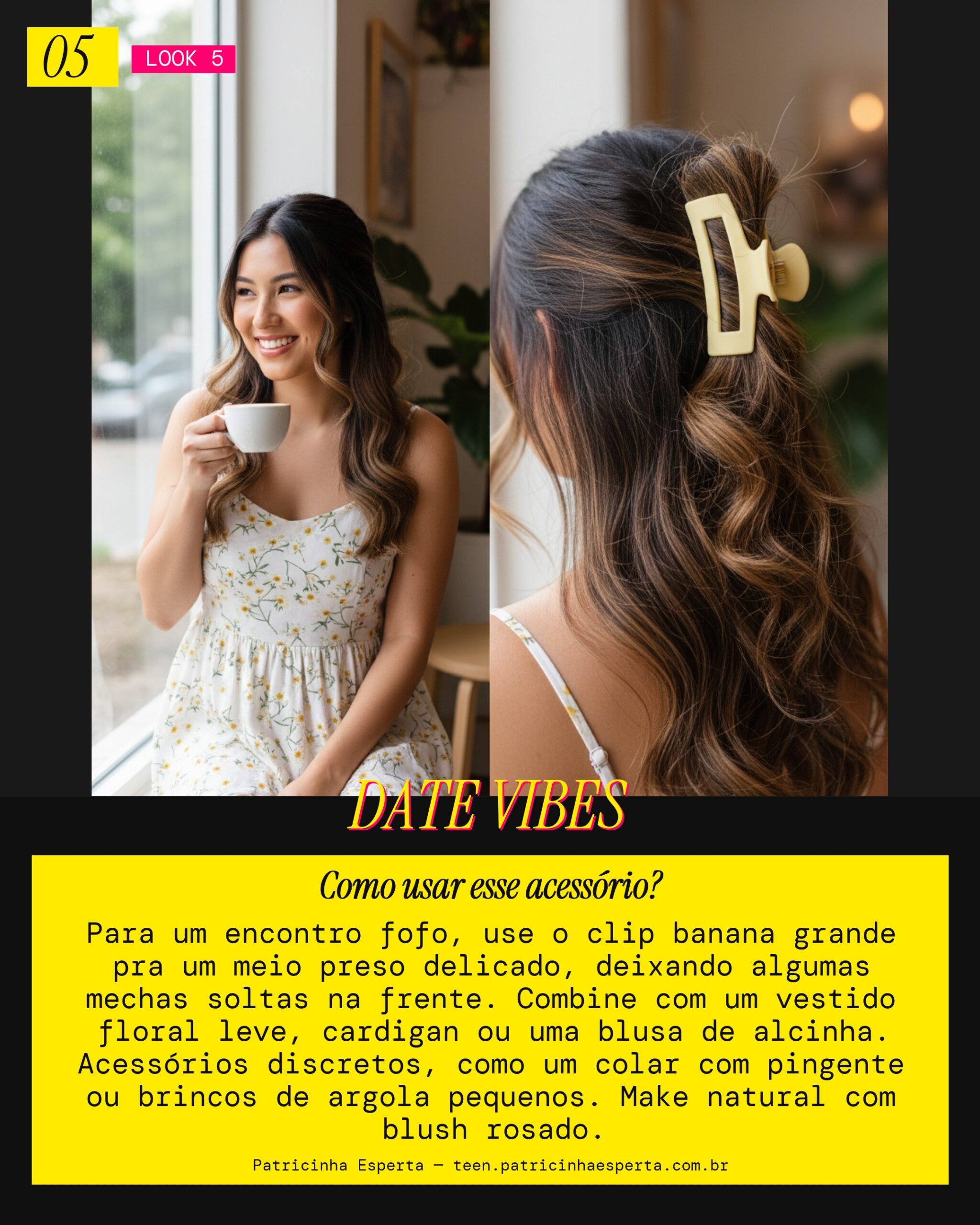 Clip Banana para um Encontro Casual Fofo
