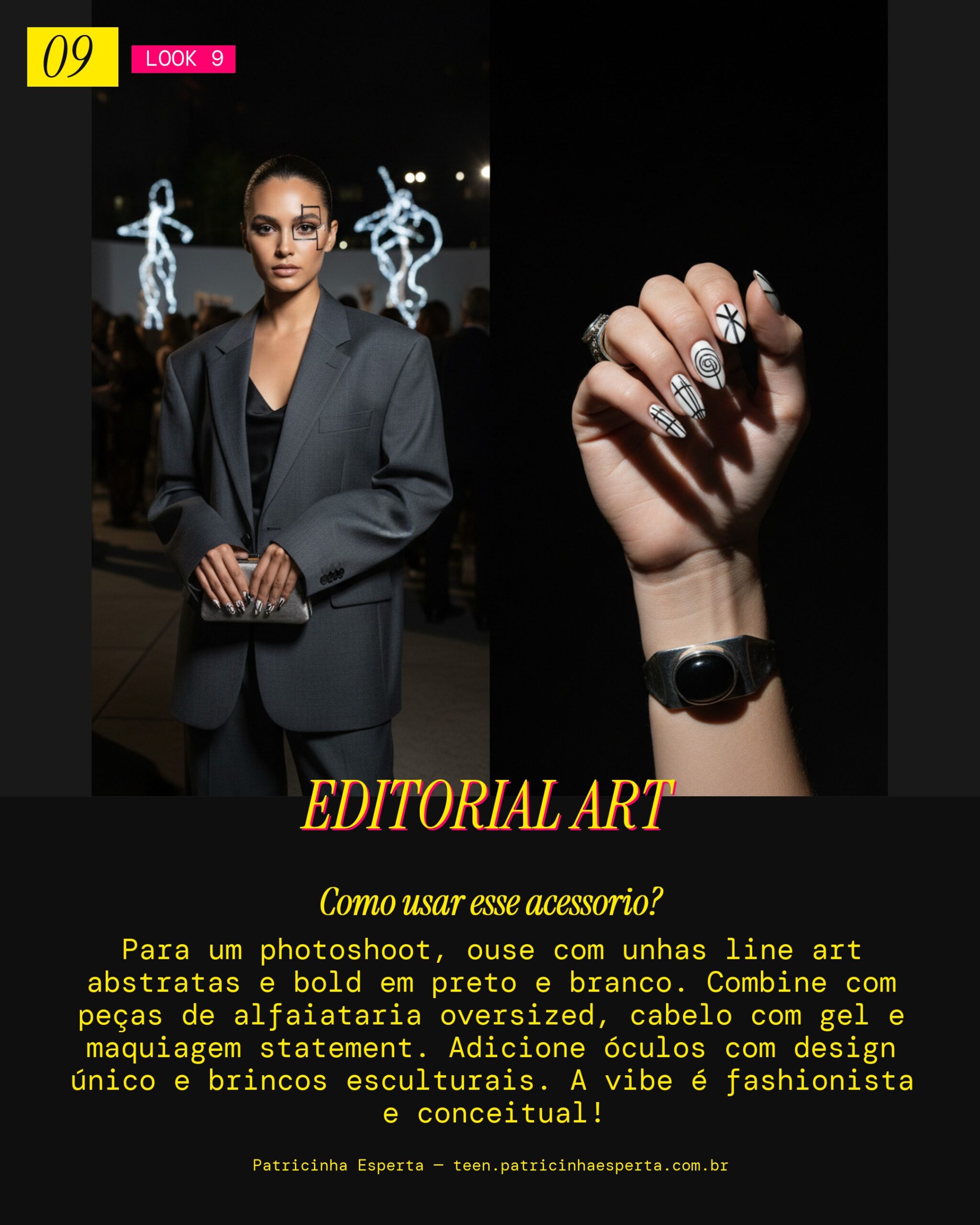 Look 9: Unhas Minimalistas Photoshoot Editorial Artístico
