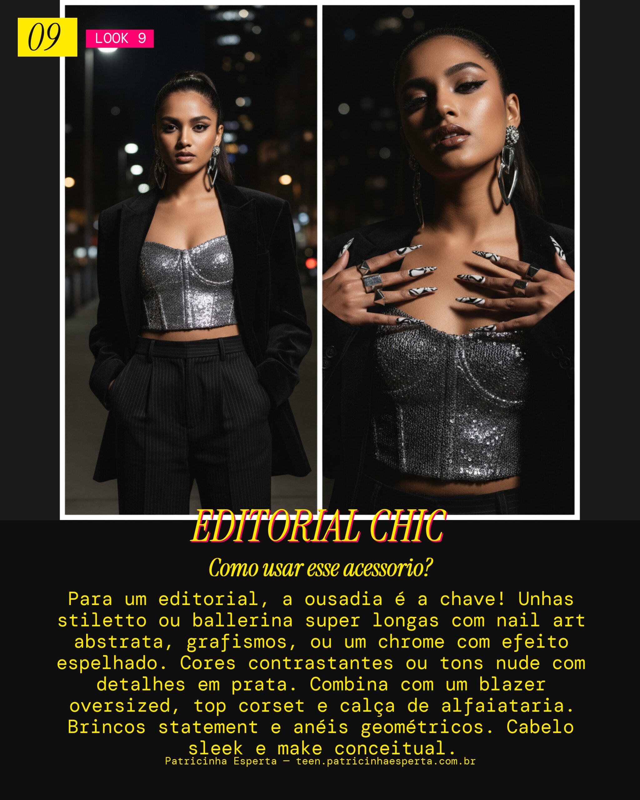 Look 9: Unhas Bold para Photoshoot Editorial