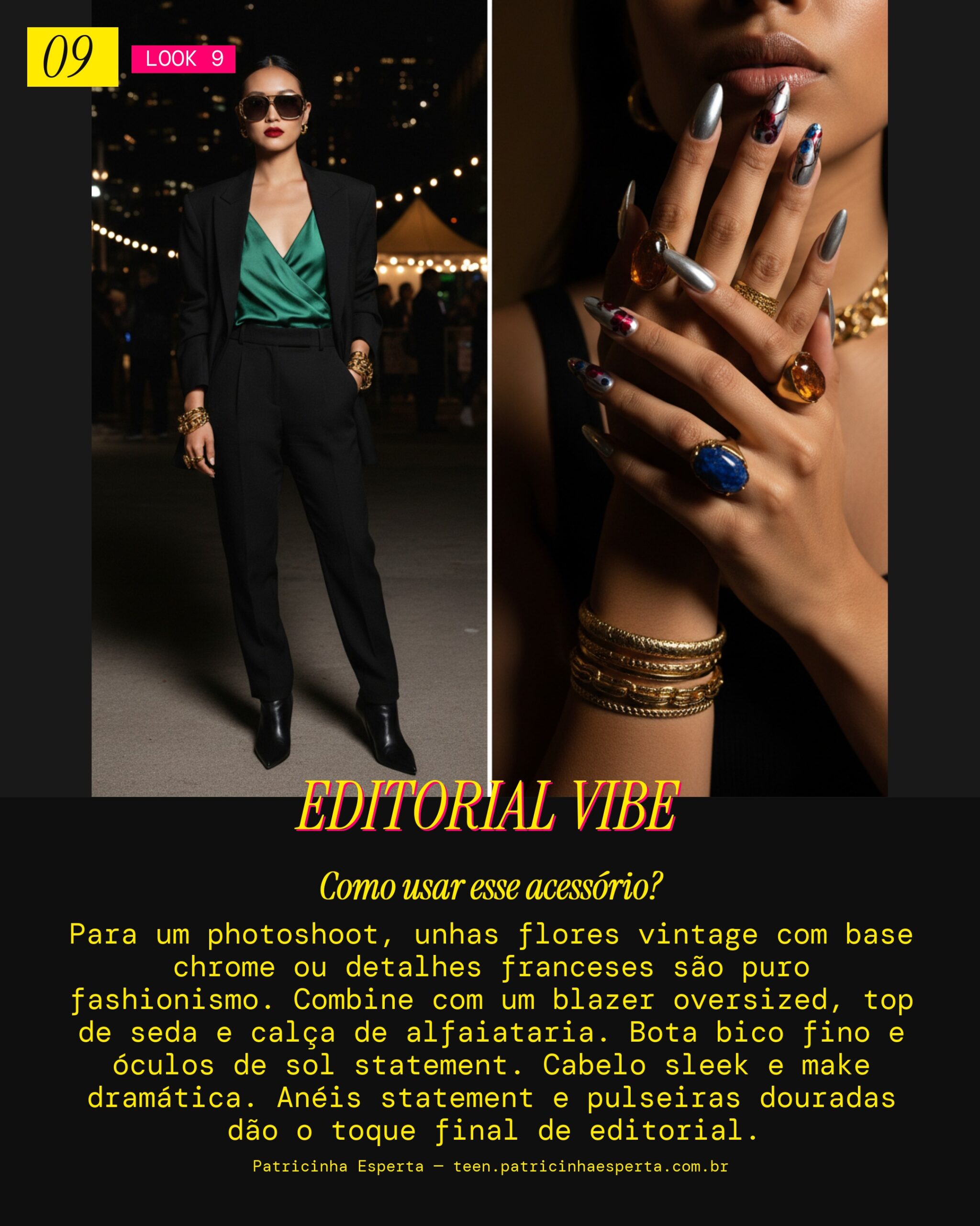 Unhas Flores Vintage: Photoshoot Editorial Fashion