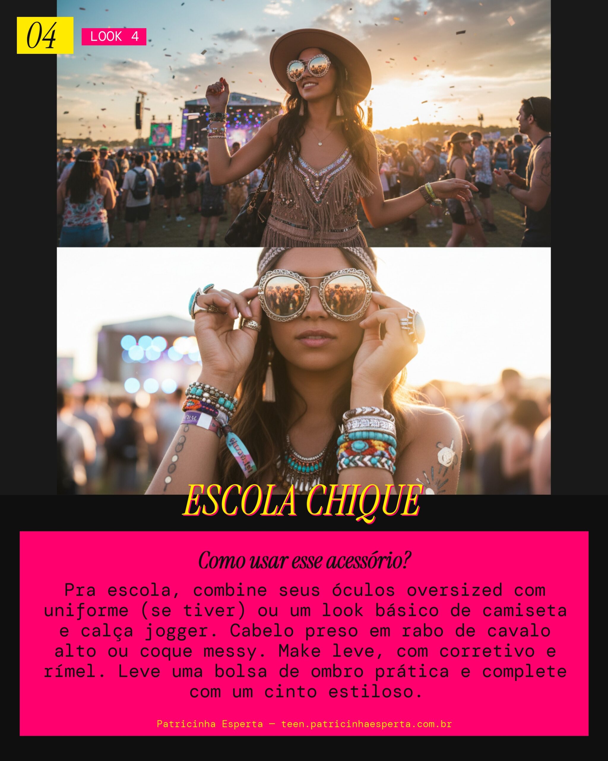 Óculos Oversized: Escola Cool e Descontraída