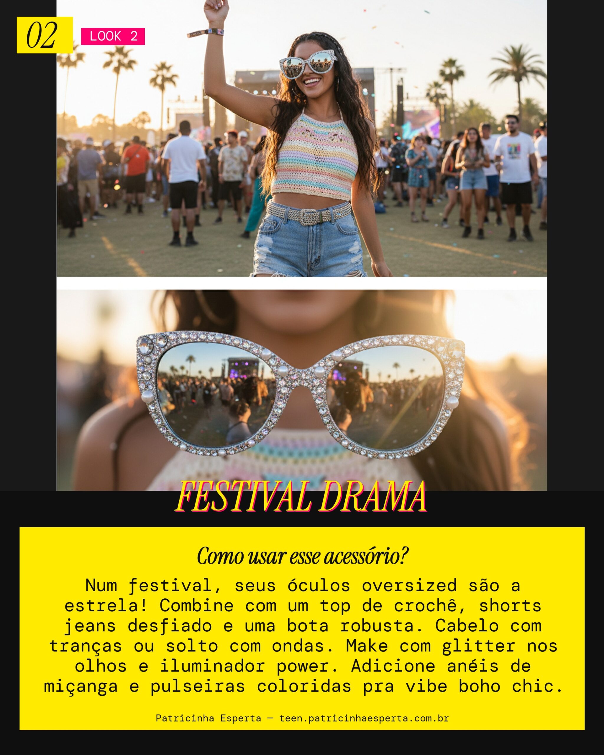 Óculos Oversized: Festival Vibes com Drama