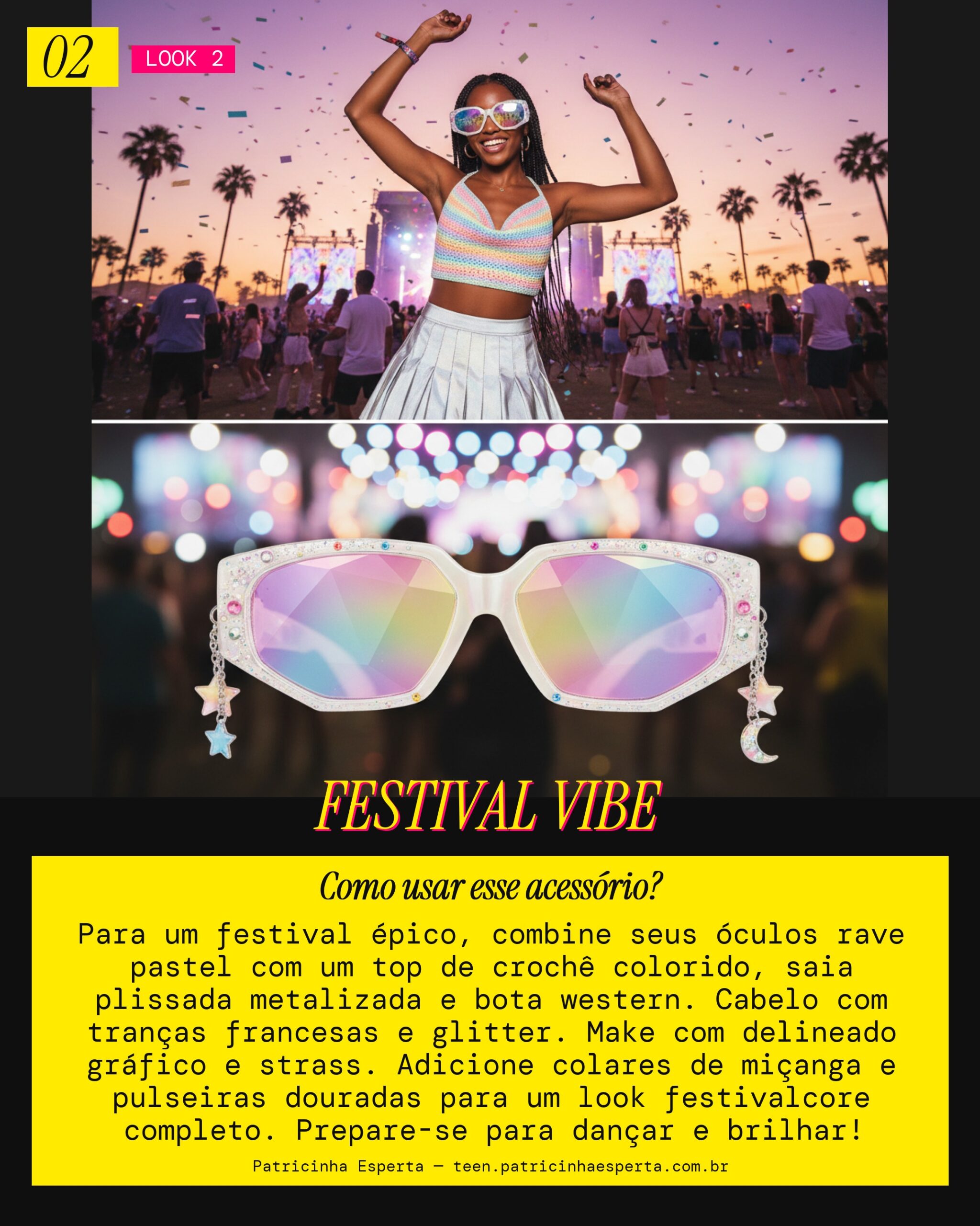 Festival Vibes: Brilhando na Pista com Óculos Rave Pastel