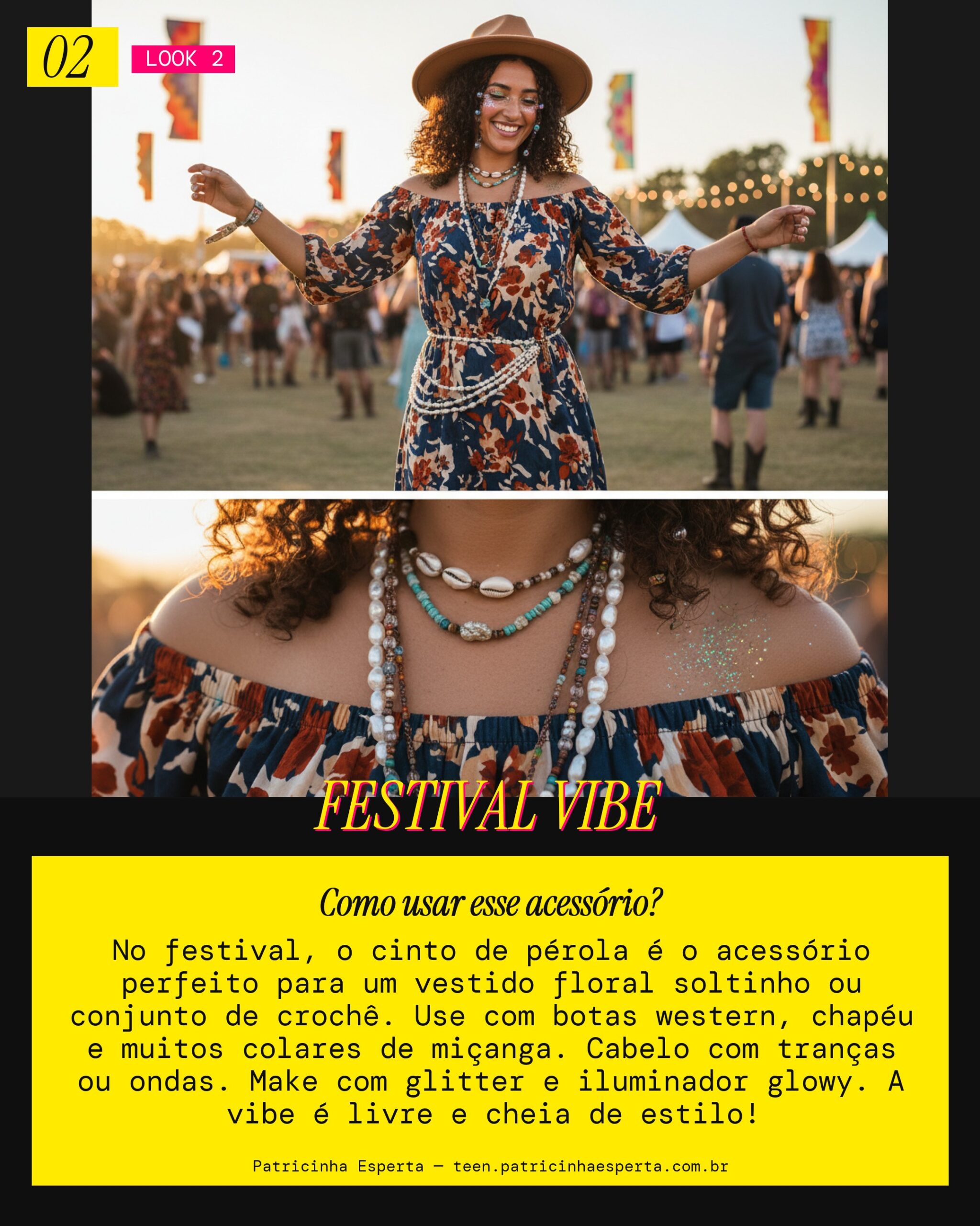 Look 2: Cinto de Pérola para o Festival Boho