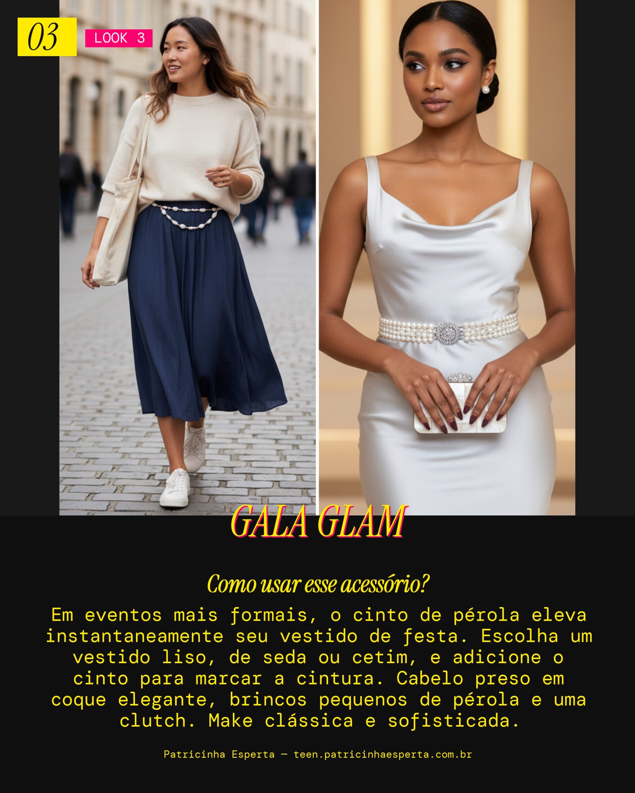 Look 3: Cinto de Pérola para Eventos Formais