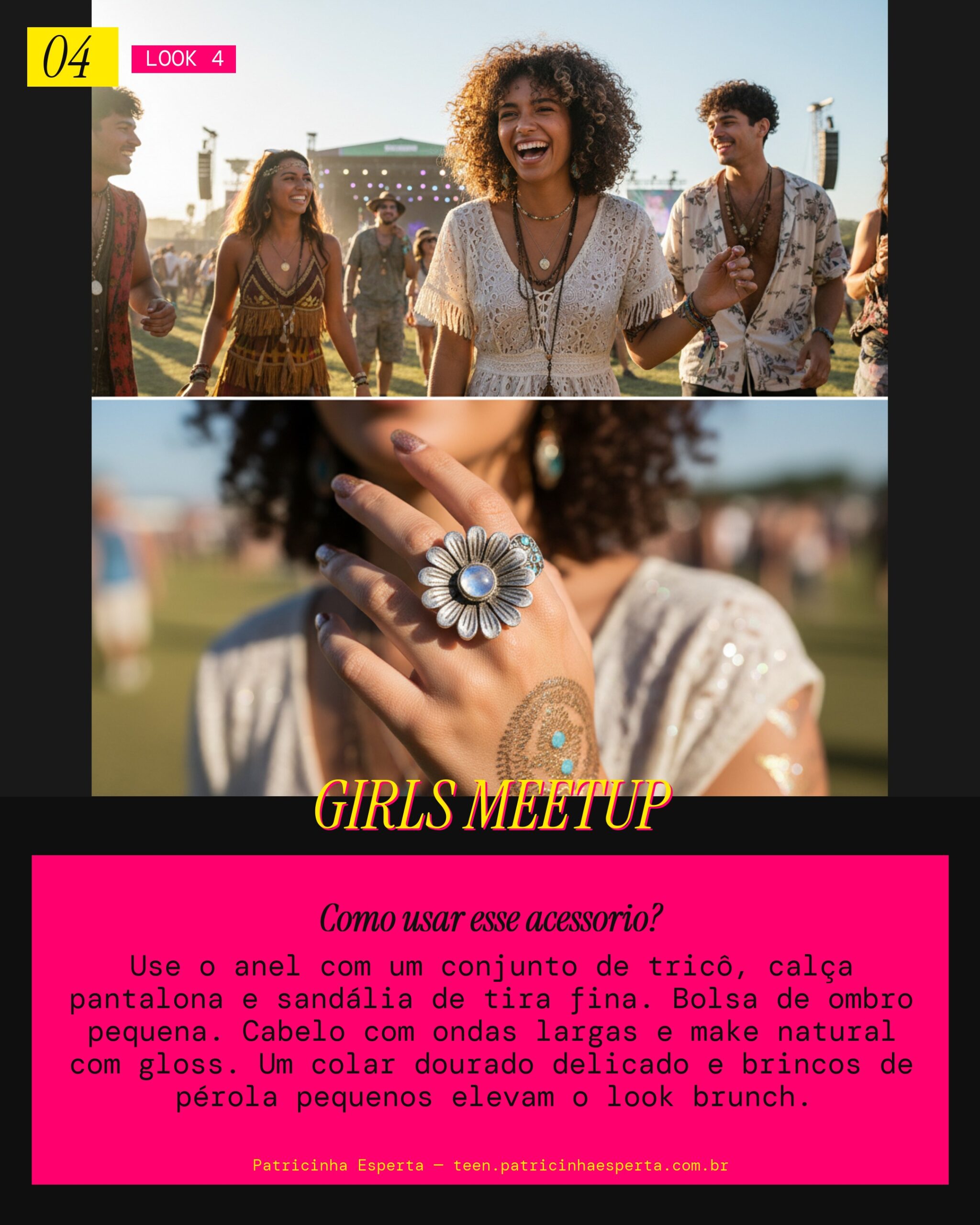 Look 4: Anel de Flor Vintage: Brunch com as BFFs