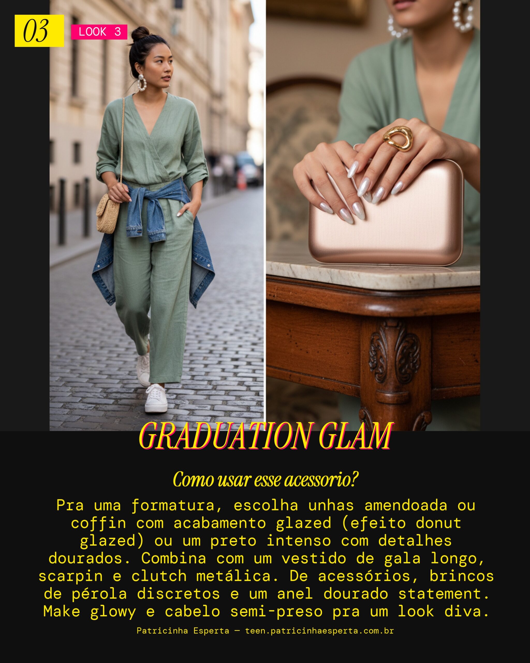 Look 3: Unhas Bold para Formatura Elegante