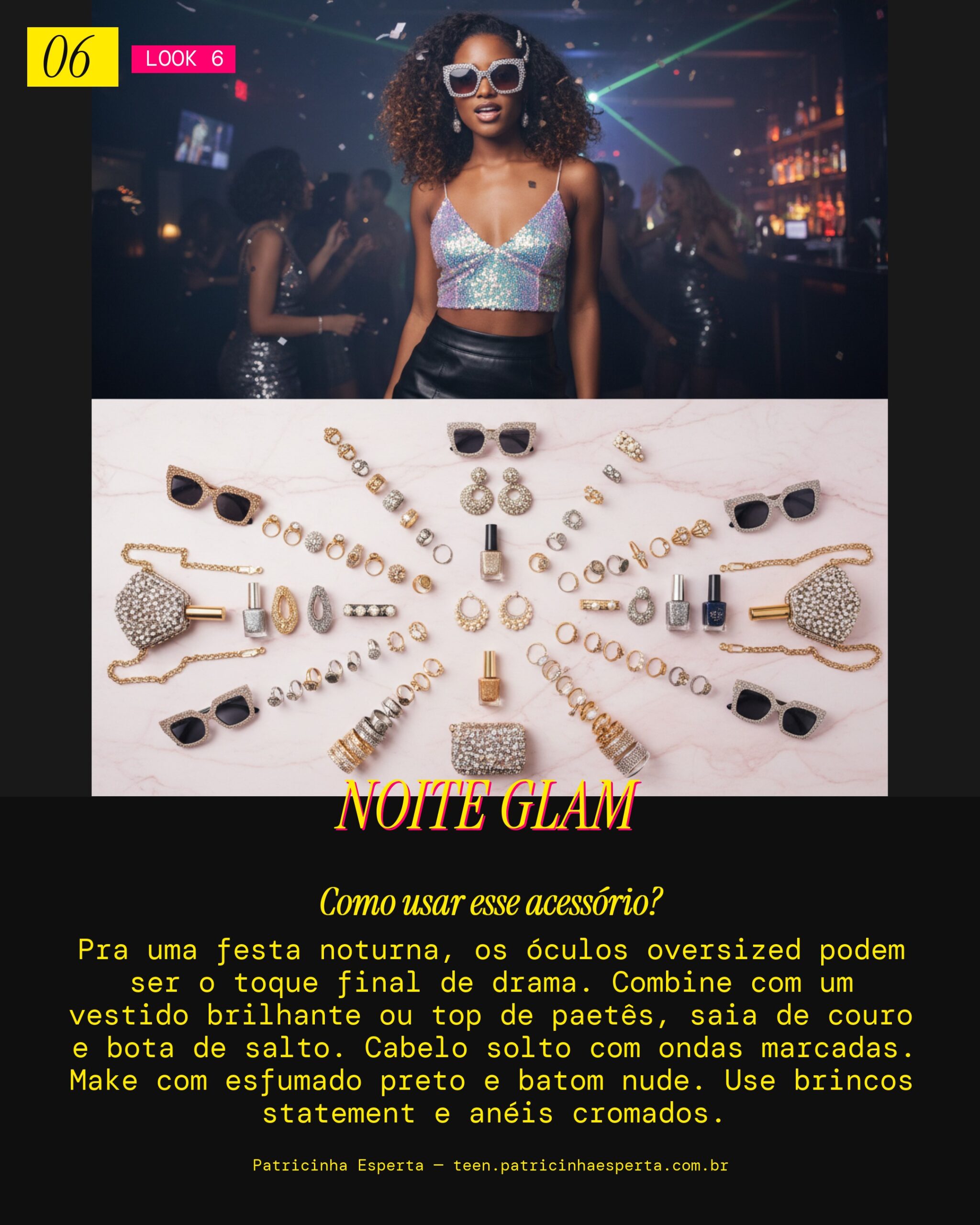 Óculos Oversized: Festa Noturna com Glamour Extra