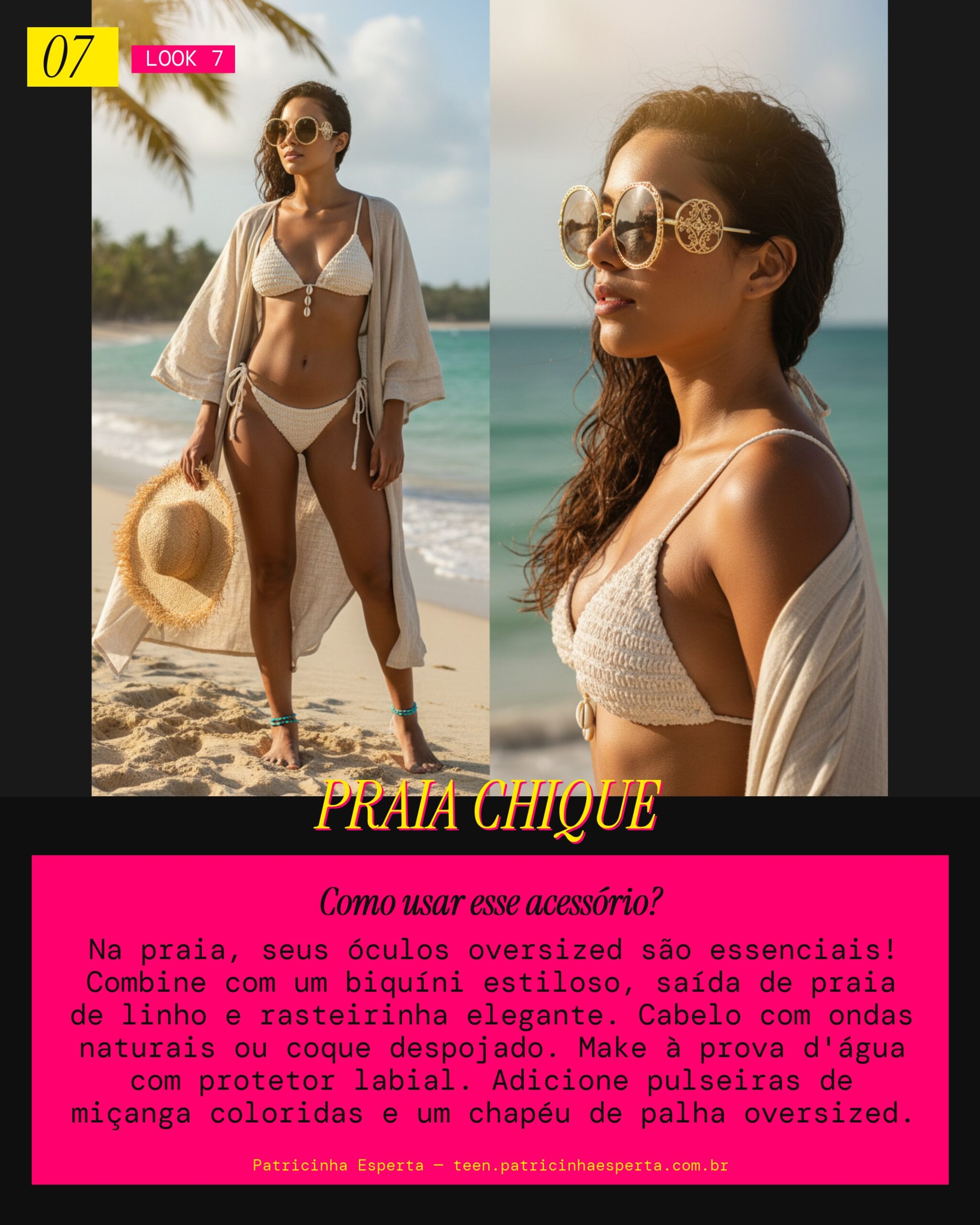 Óculos Oversized: Praia Verão com Estilo Sofisticado