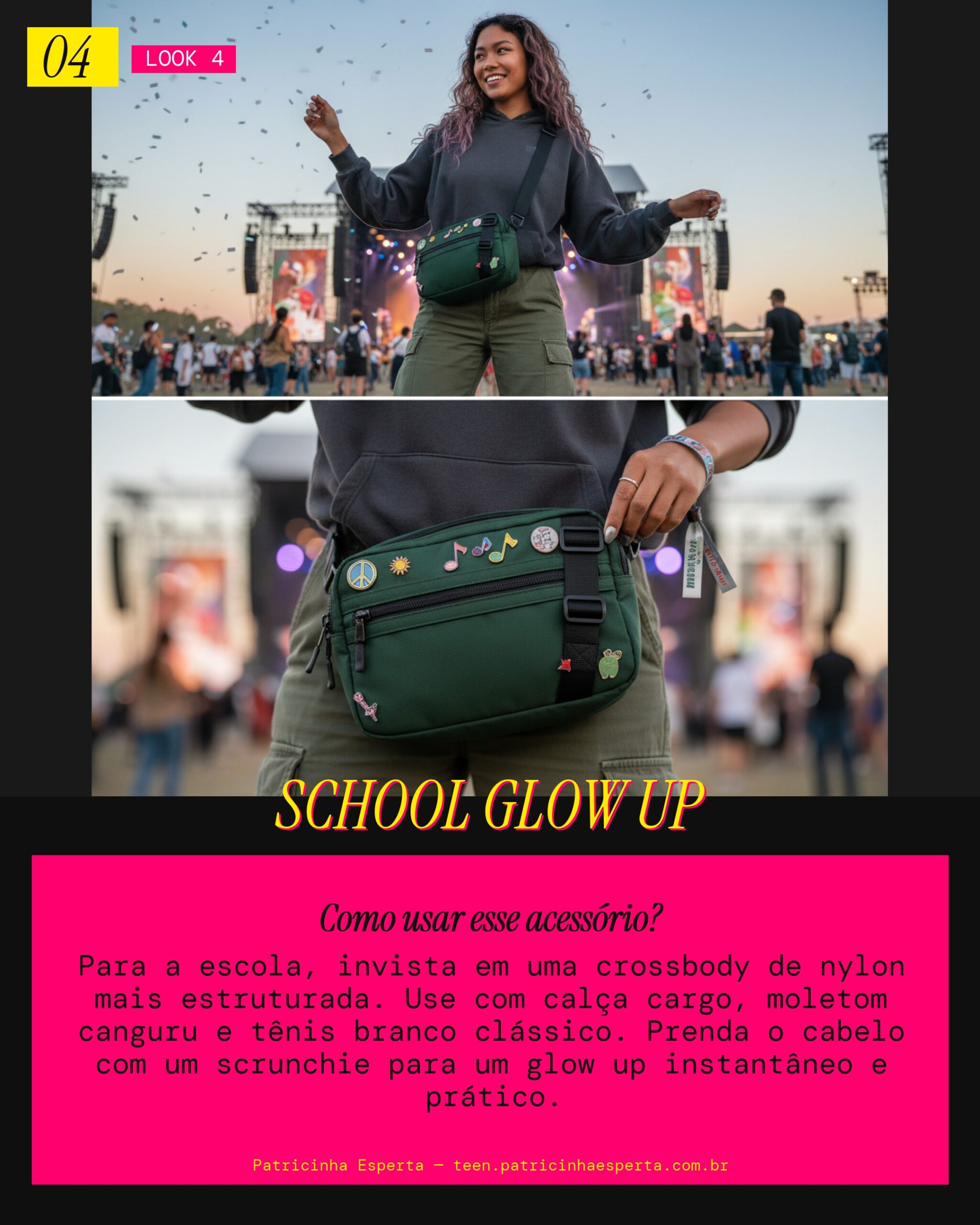 Look 4: Crossbody na Escola com Estilo