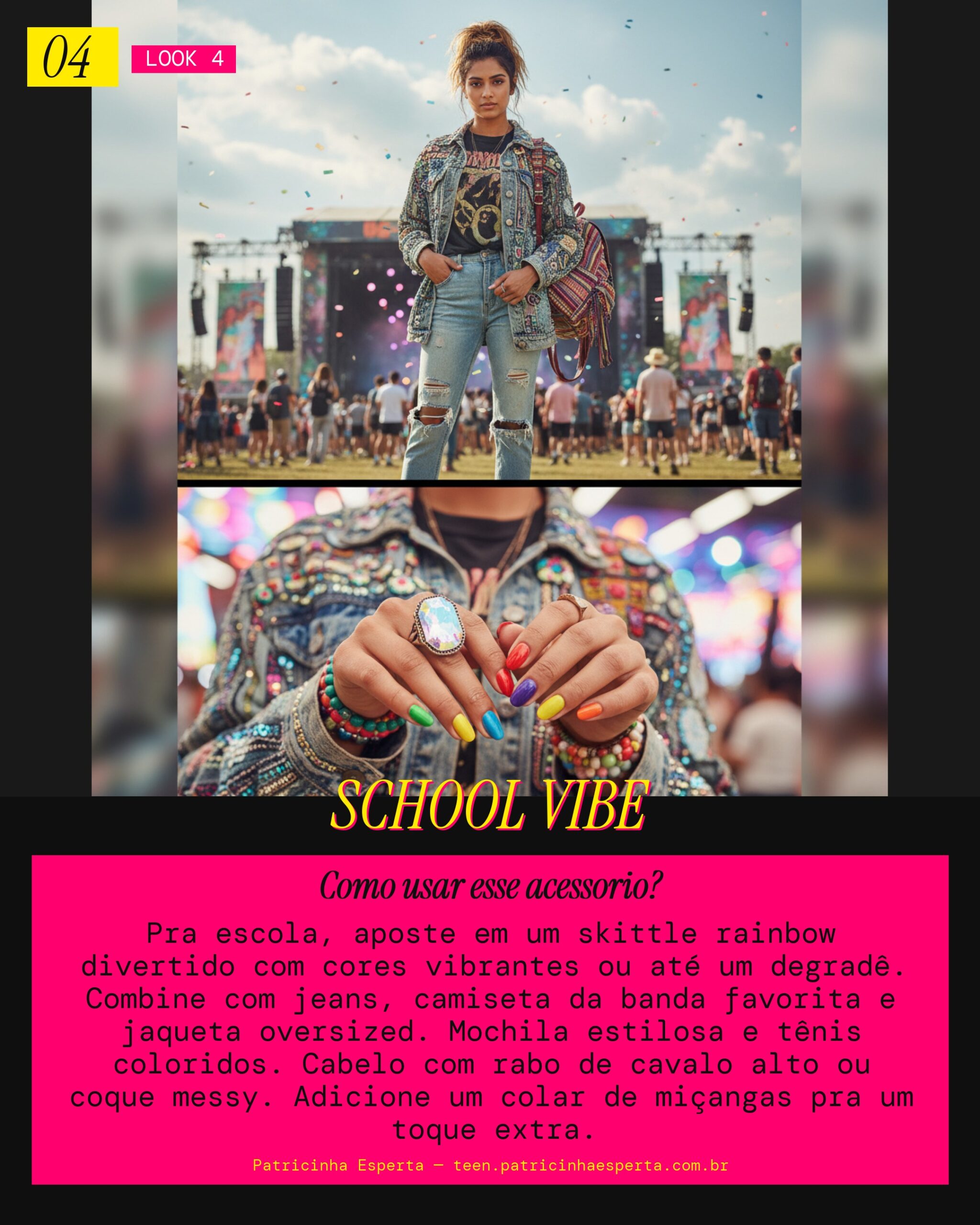Unhas Skittle Rainbow: Estilo na Volta às Aulas