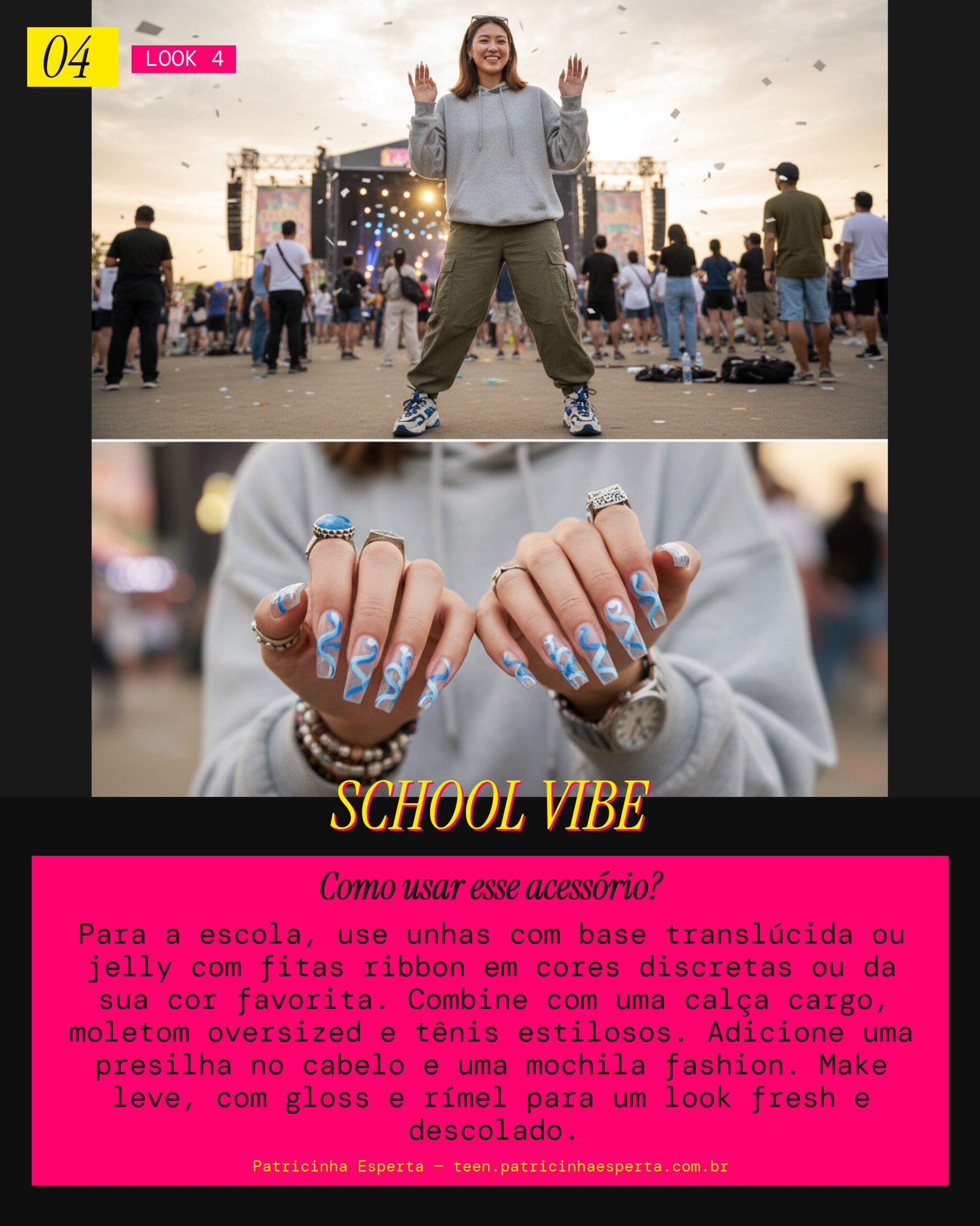 Look 4: Unhas Escola Cool