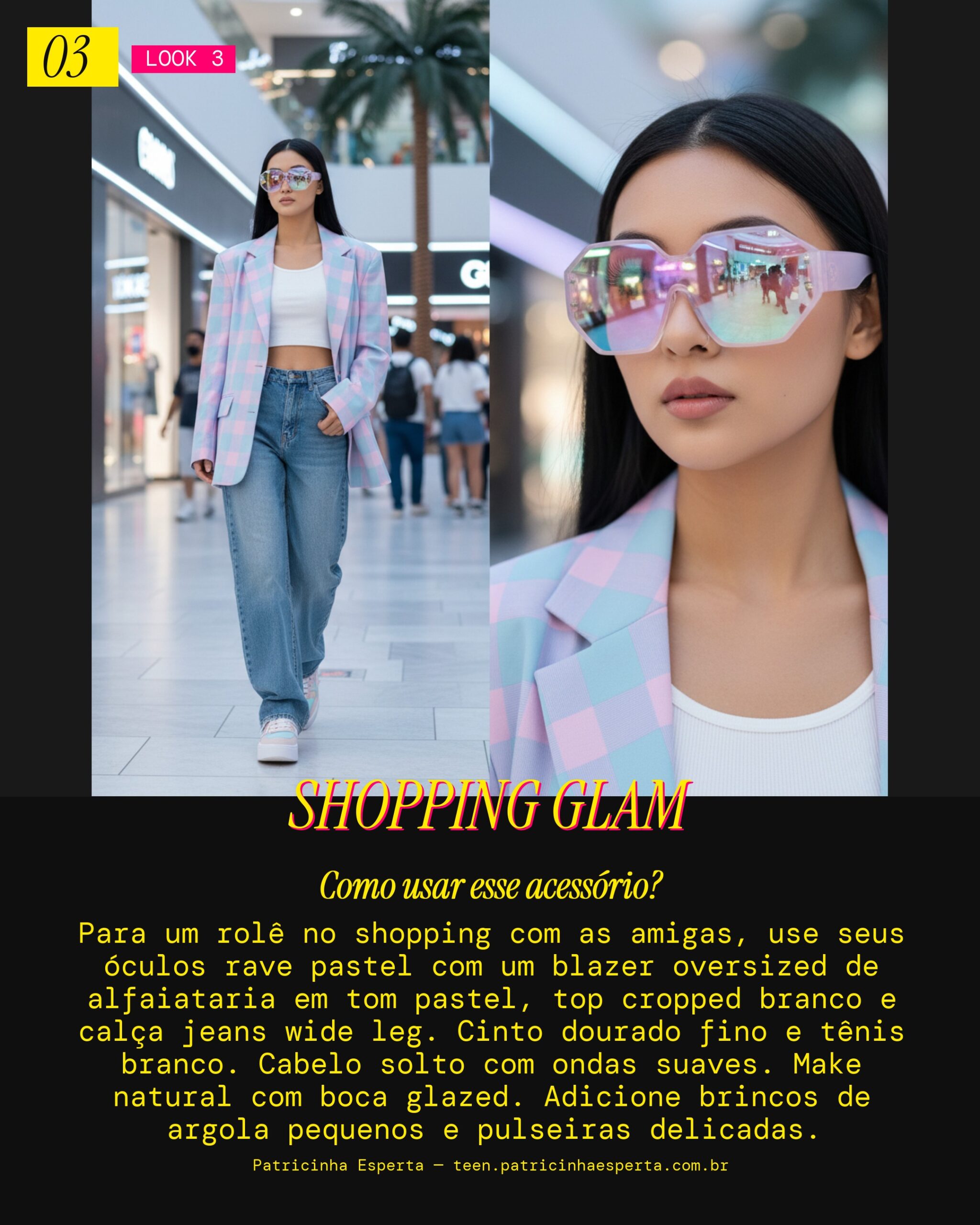 Rolê no Shopping: Glamour Urbano com Óculos Rave Pastel