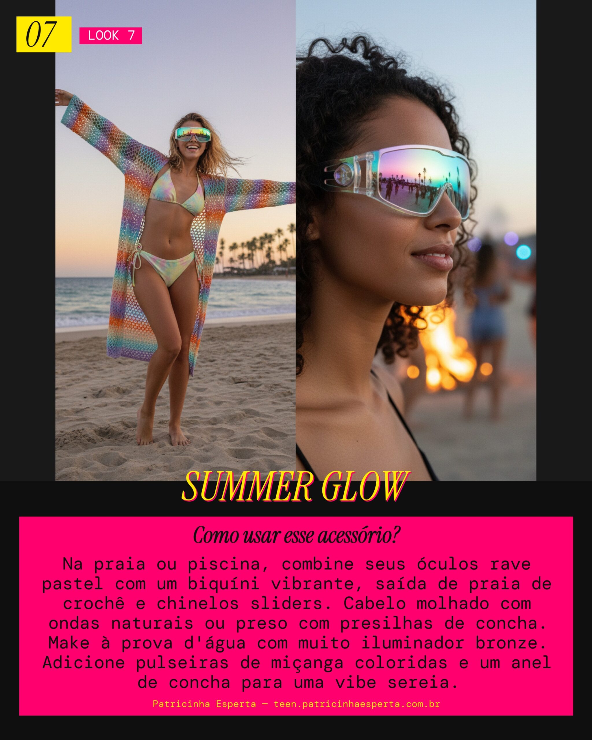 Praia & Piscina: Verão Glow com Óculos Rave Pastel