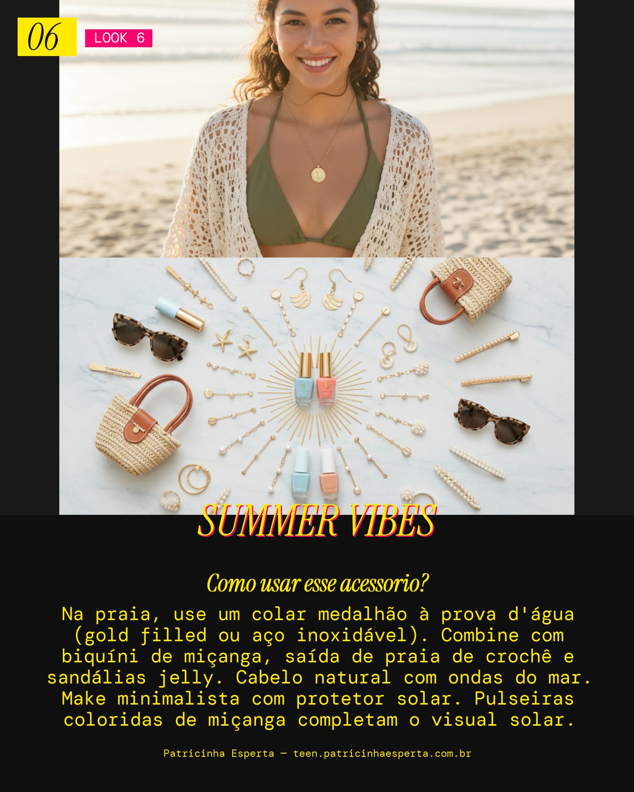 Colar Medalhão: Beach Girl Summer