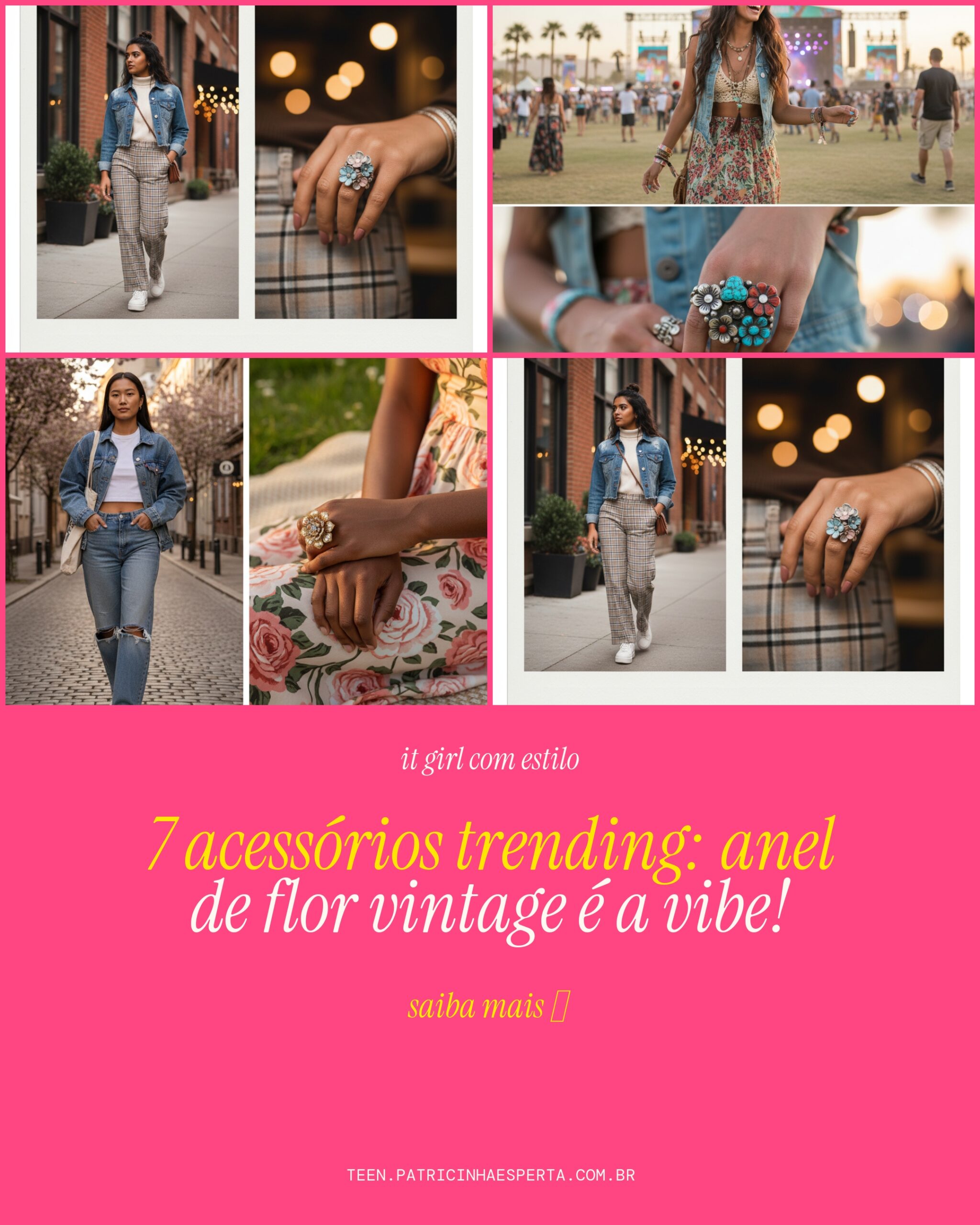 anel de flor vintage
