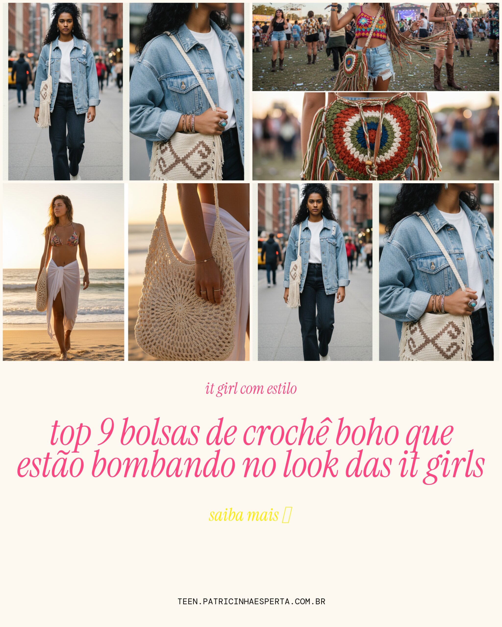 bolsa de crochê boho