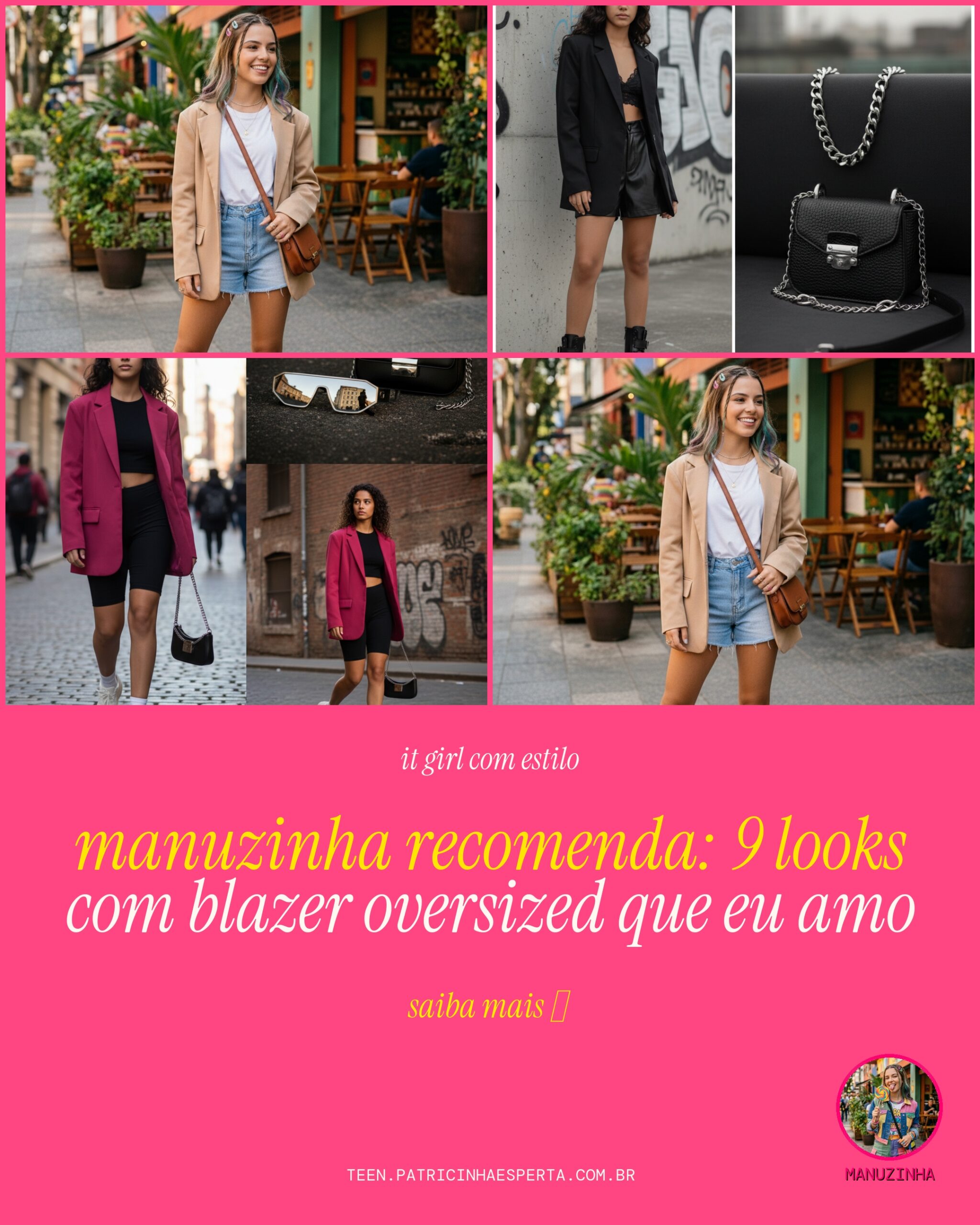 blazer oversized com shorts