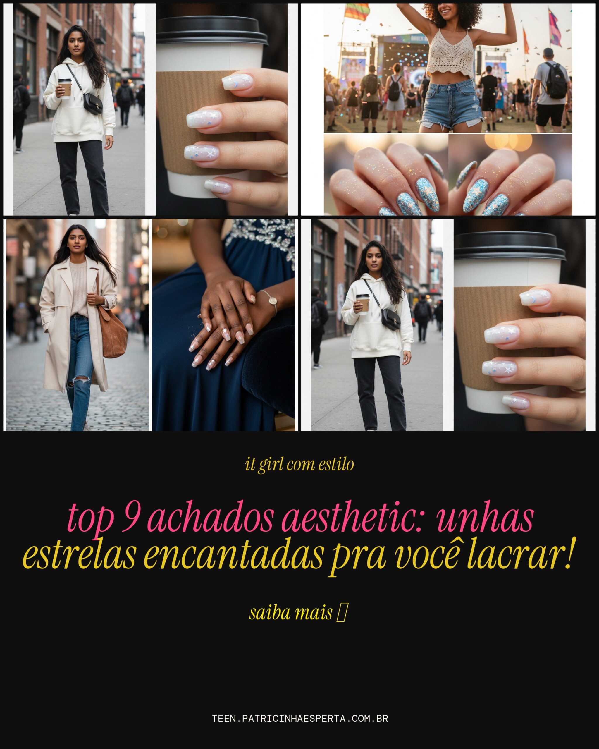 unhas estrelas encantada
