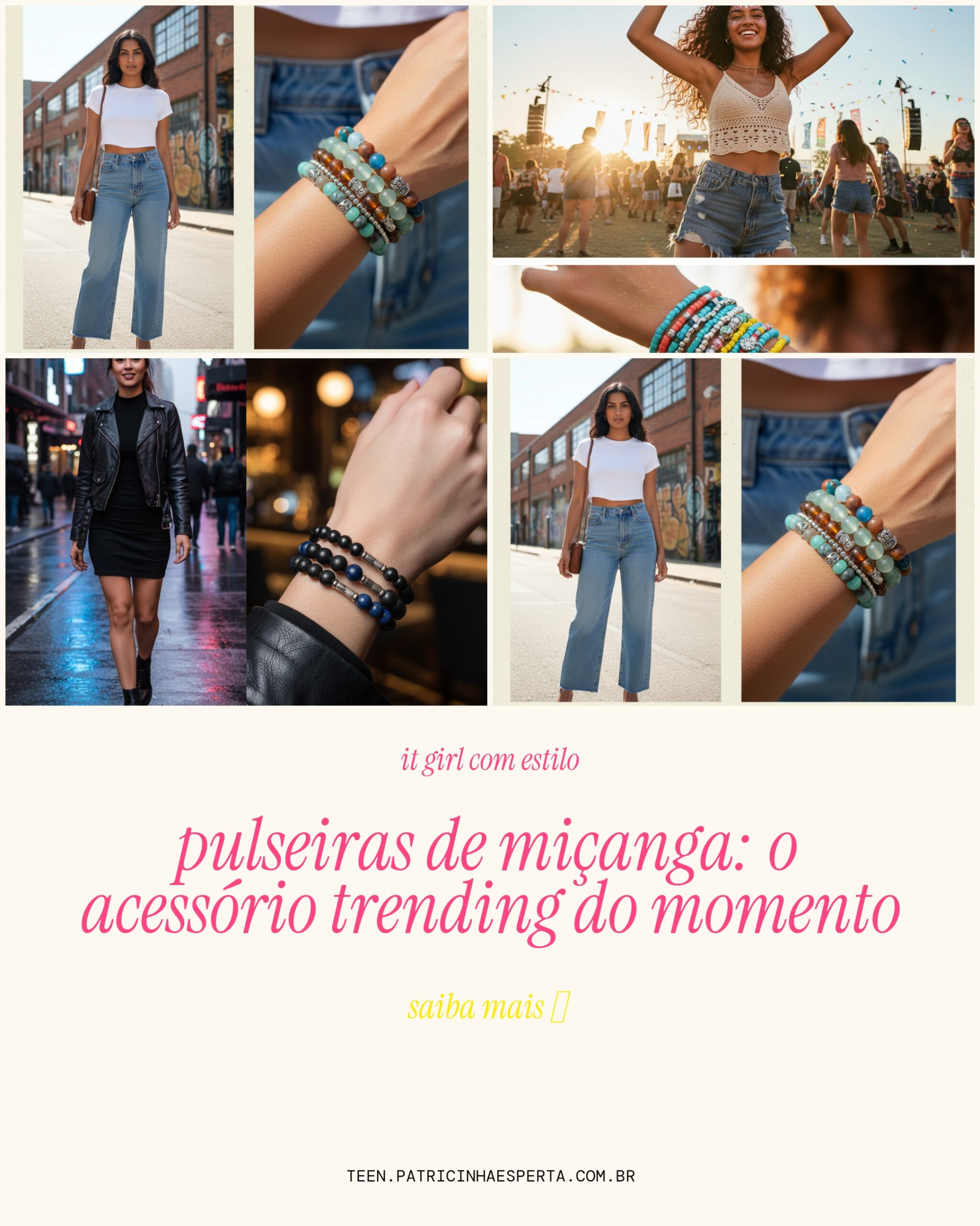 pulseira elastica miçanga
