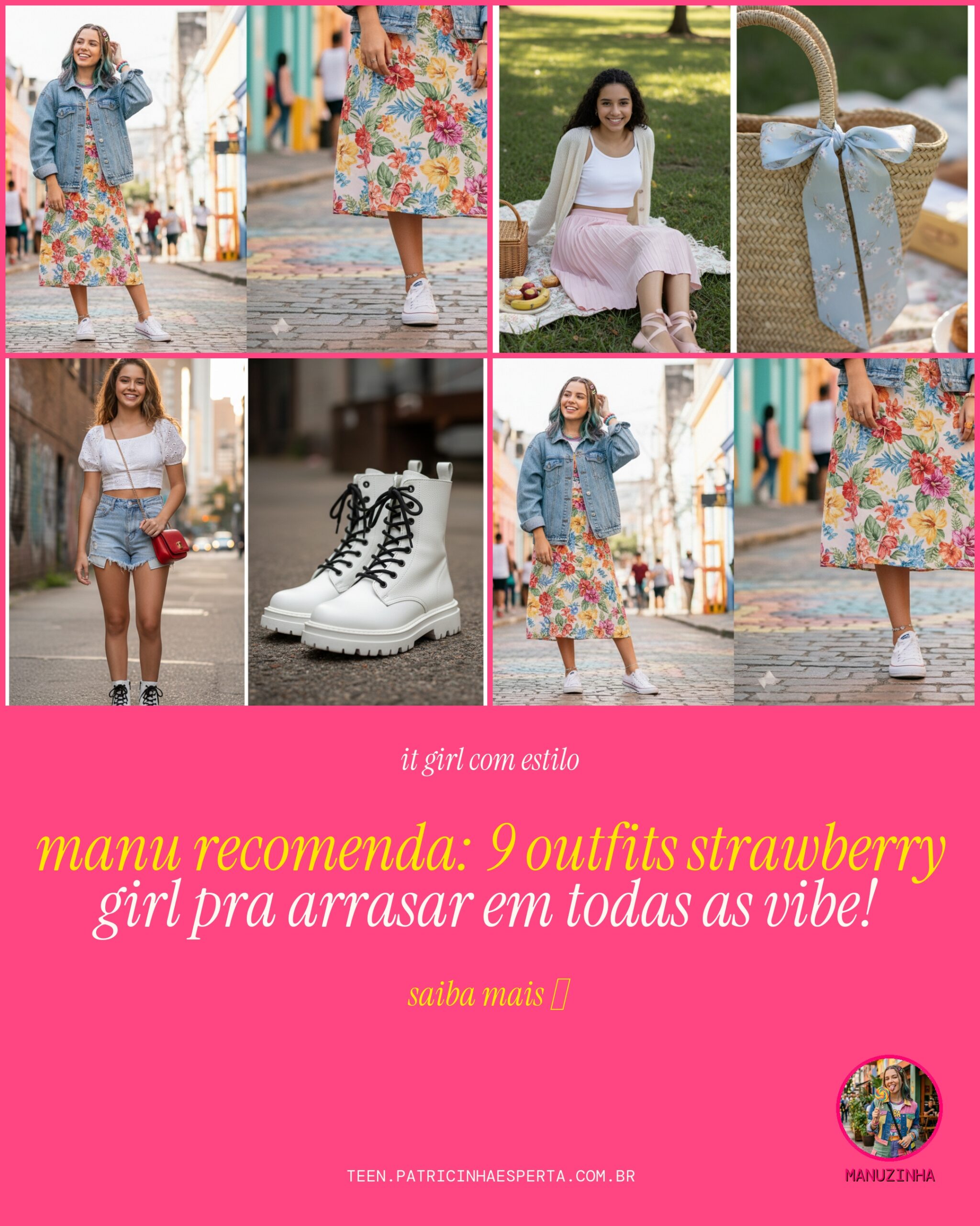 look strawberry girl doce