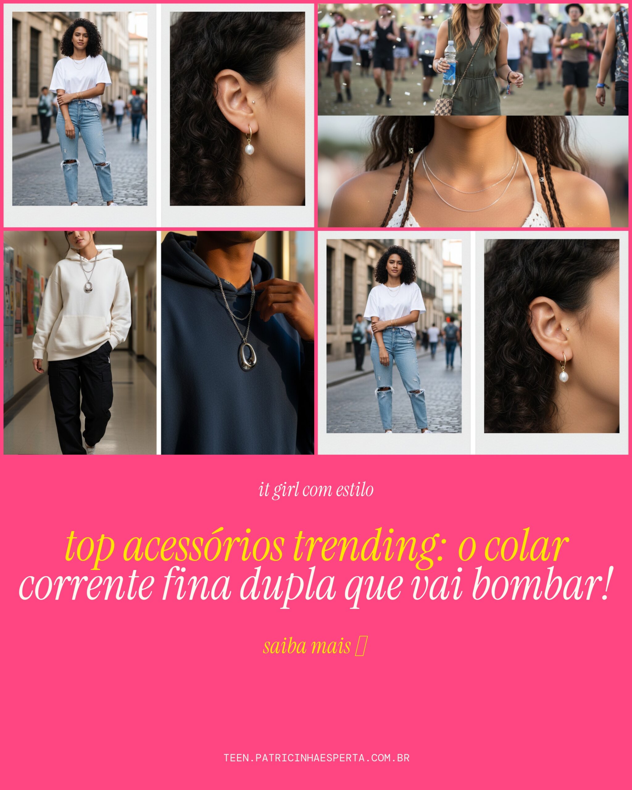 colar corrente fina dupla