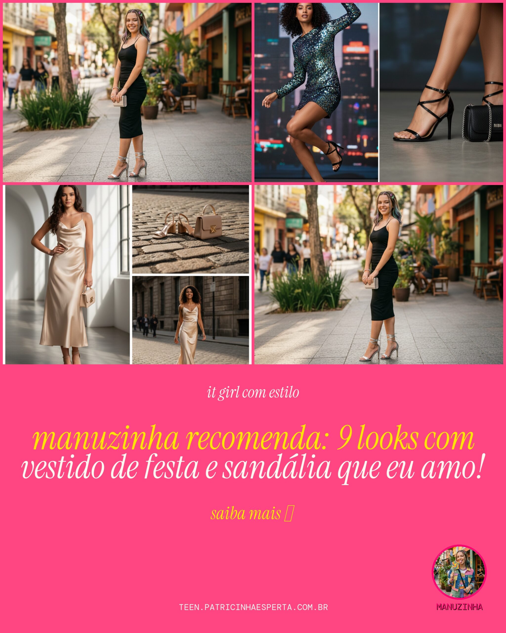vestido festa com sandalia