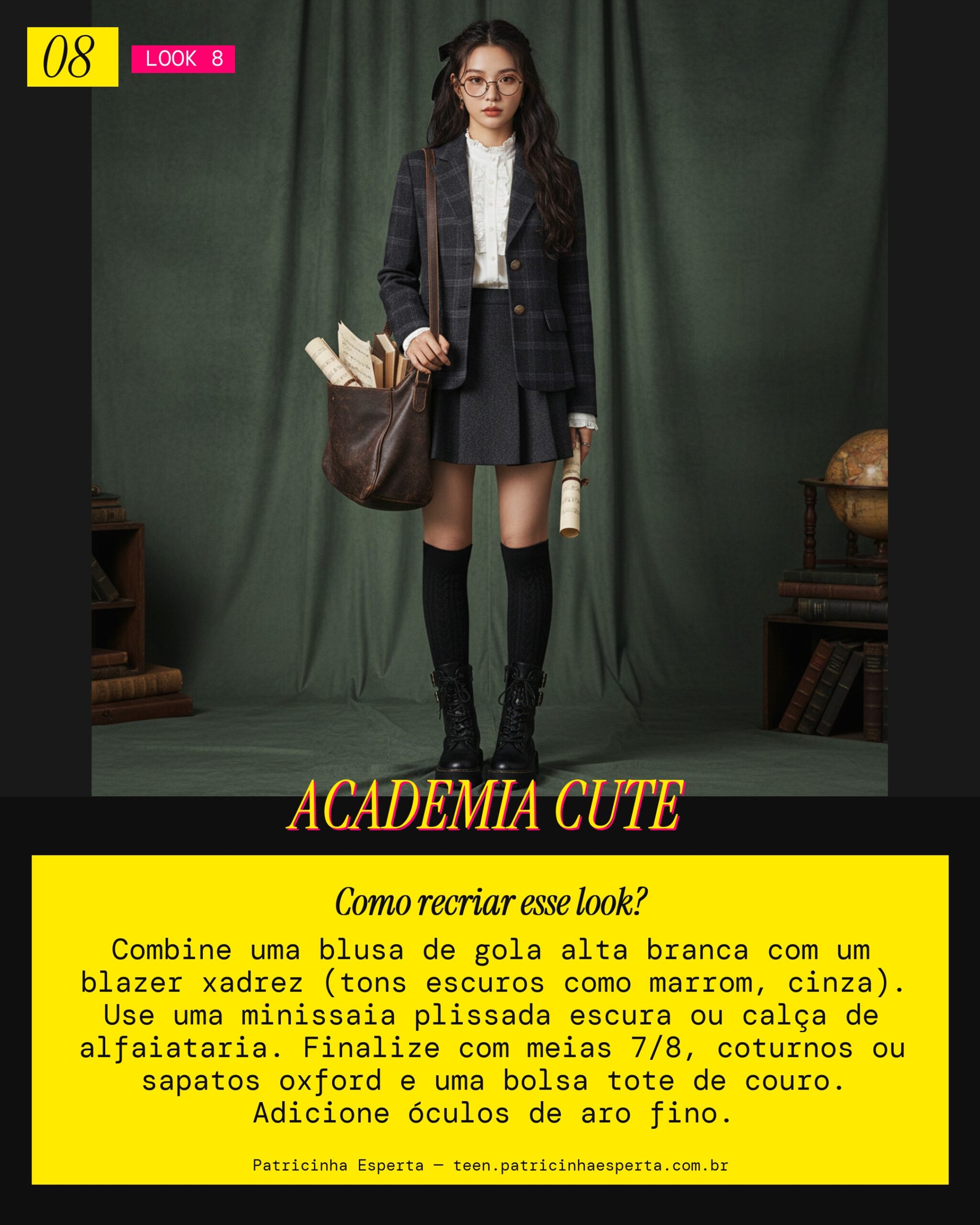 Look 8: Dark Academia Fofo