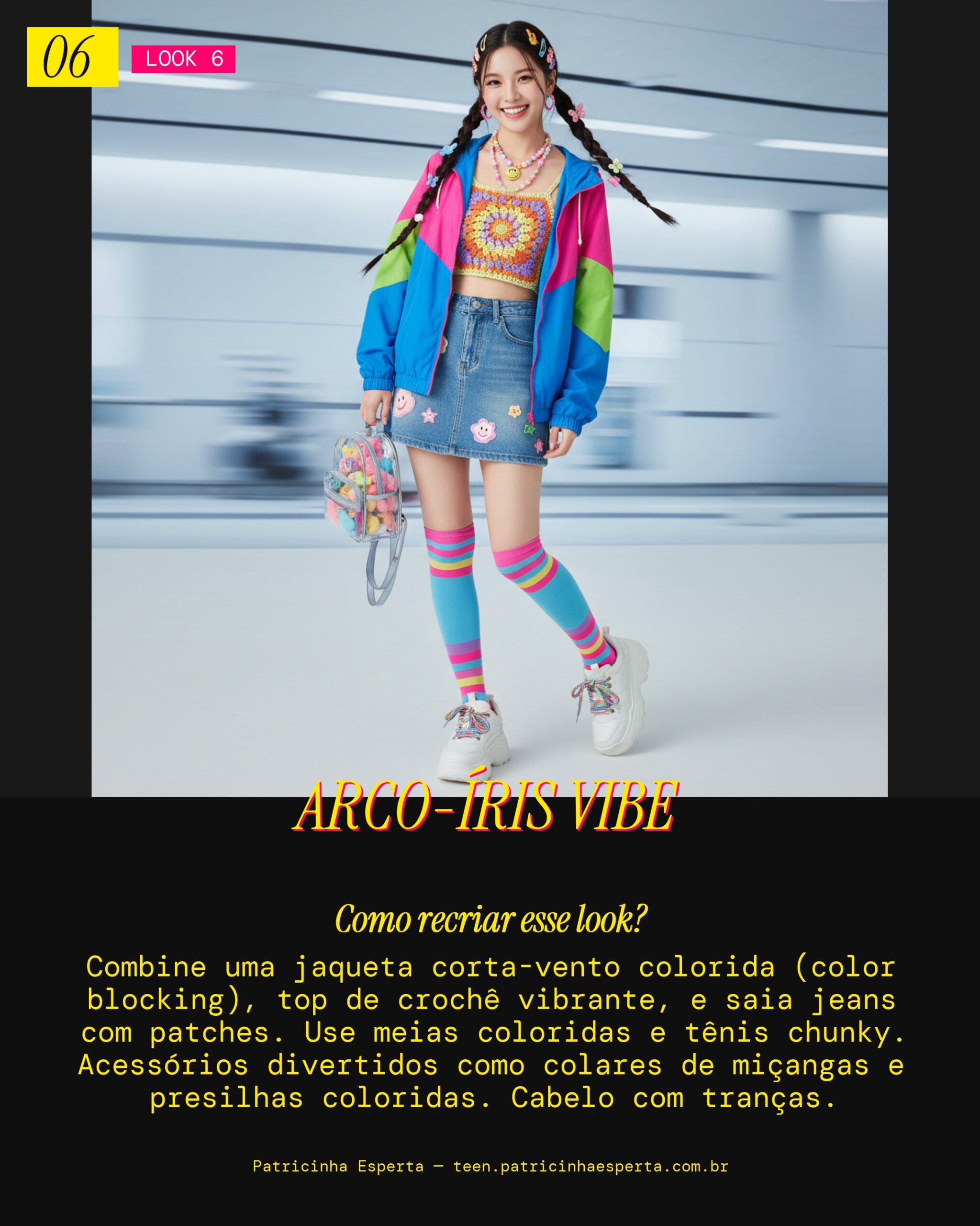 Look 6: Vibrant Rainbow Pop