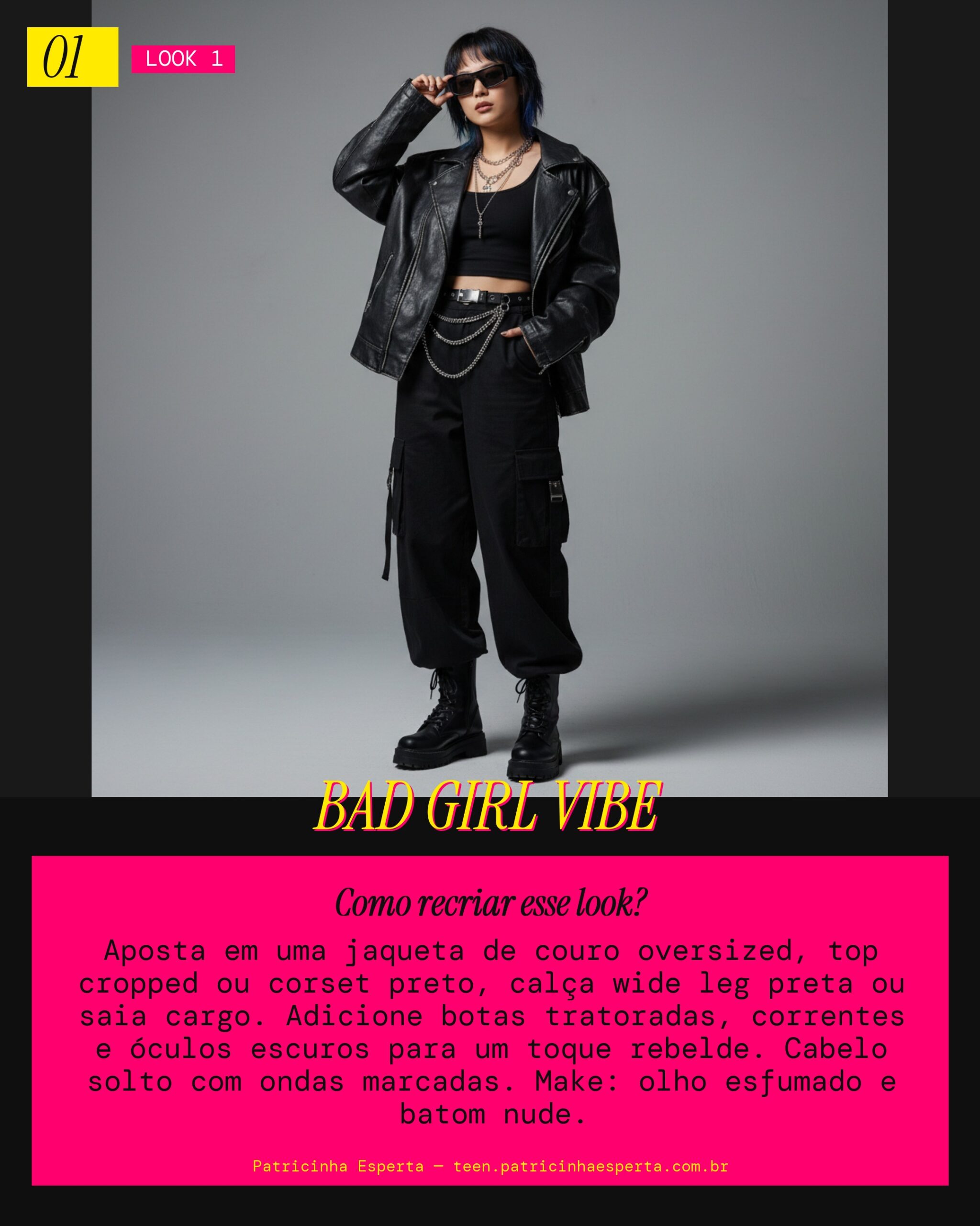 Look 1: Dark & Edgy Rebelde