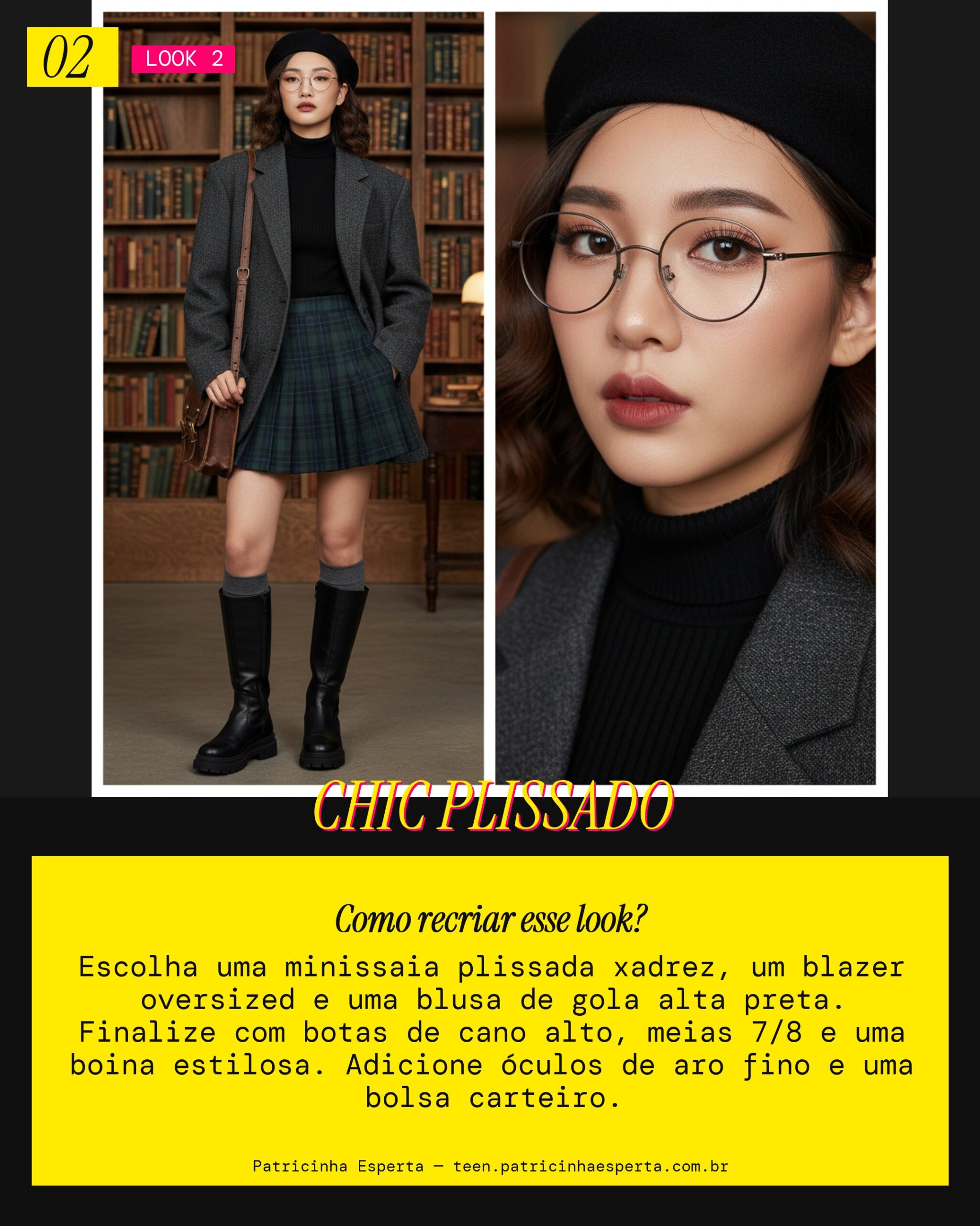Look 2: Elegância Dark Academia