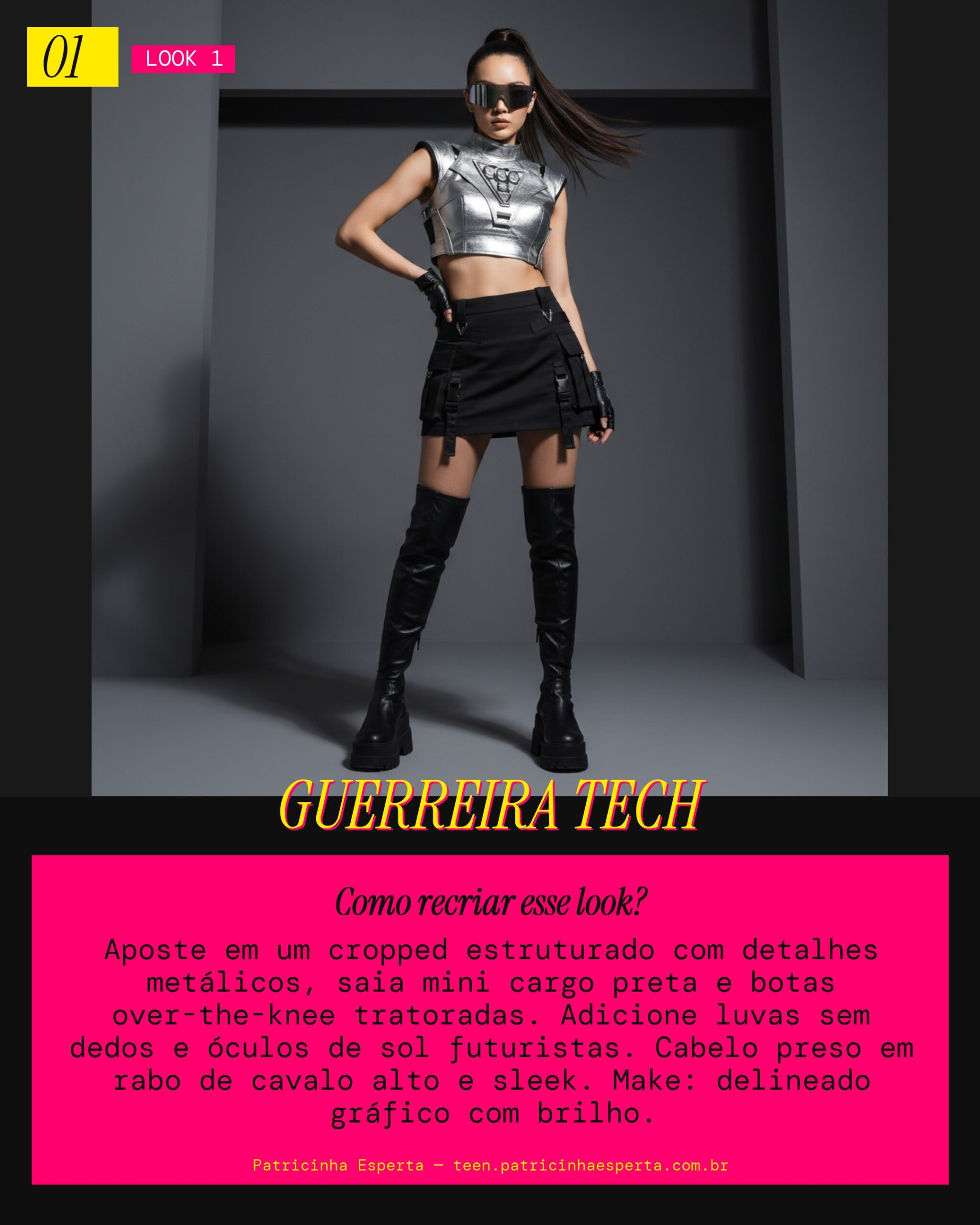 Look 1: Cyber-Warrior Chic