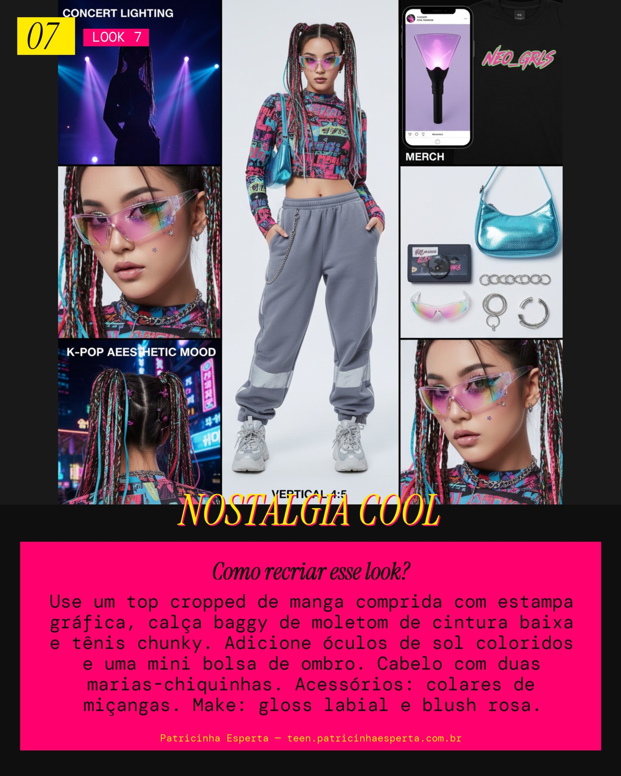 Look 7: Y2K Revival com Toque K-Pop