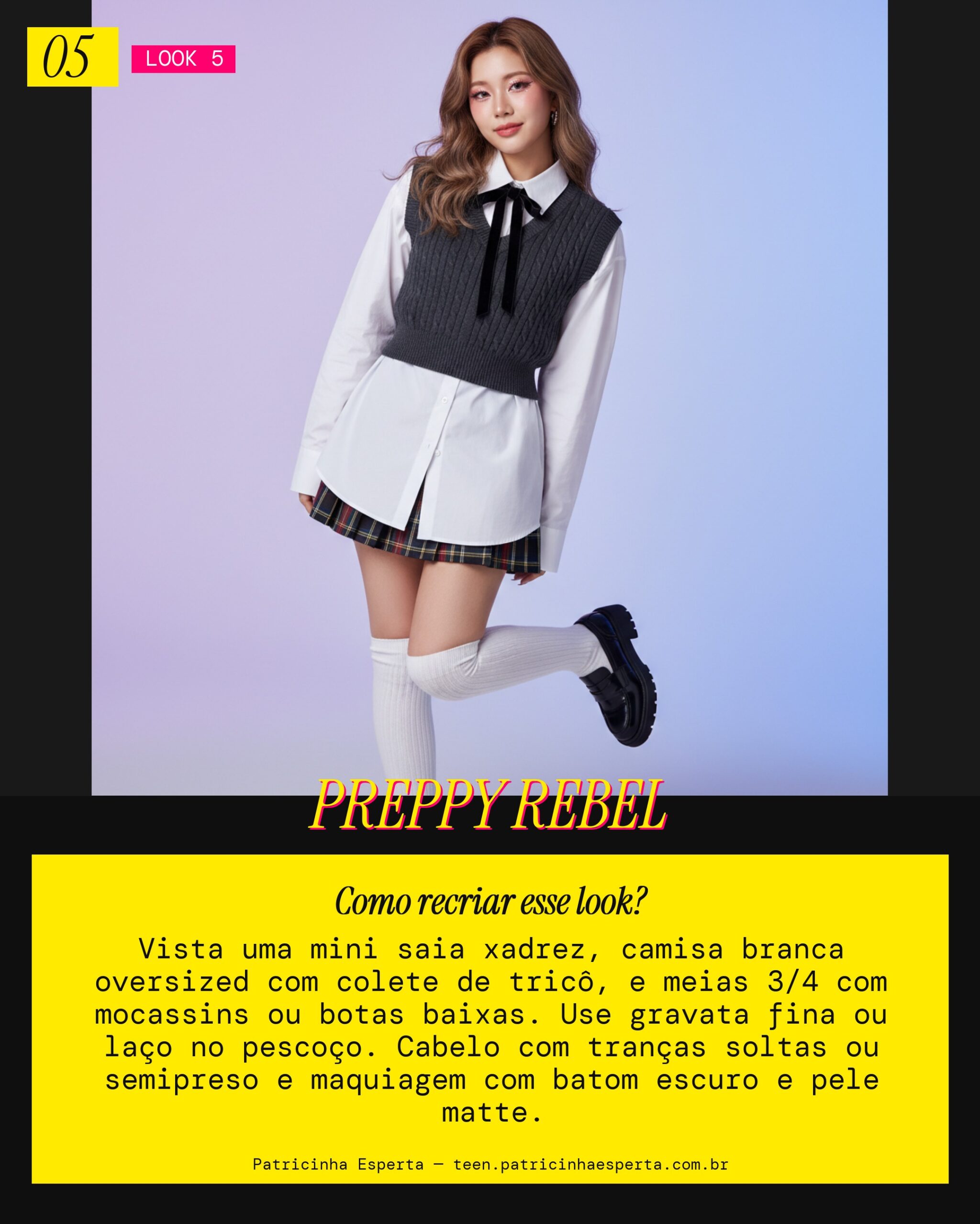 Look 5: Dark Academia com Toque K-Pop