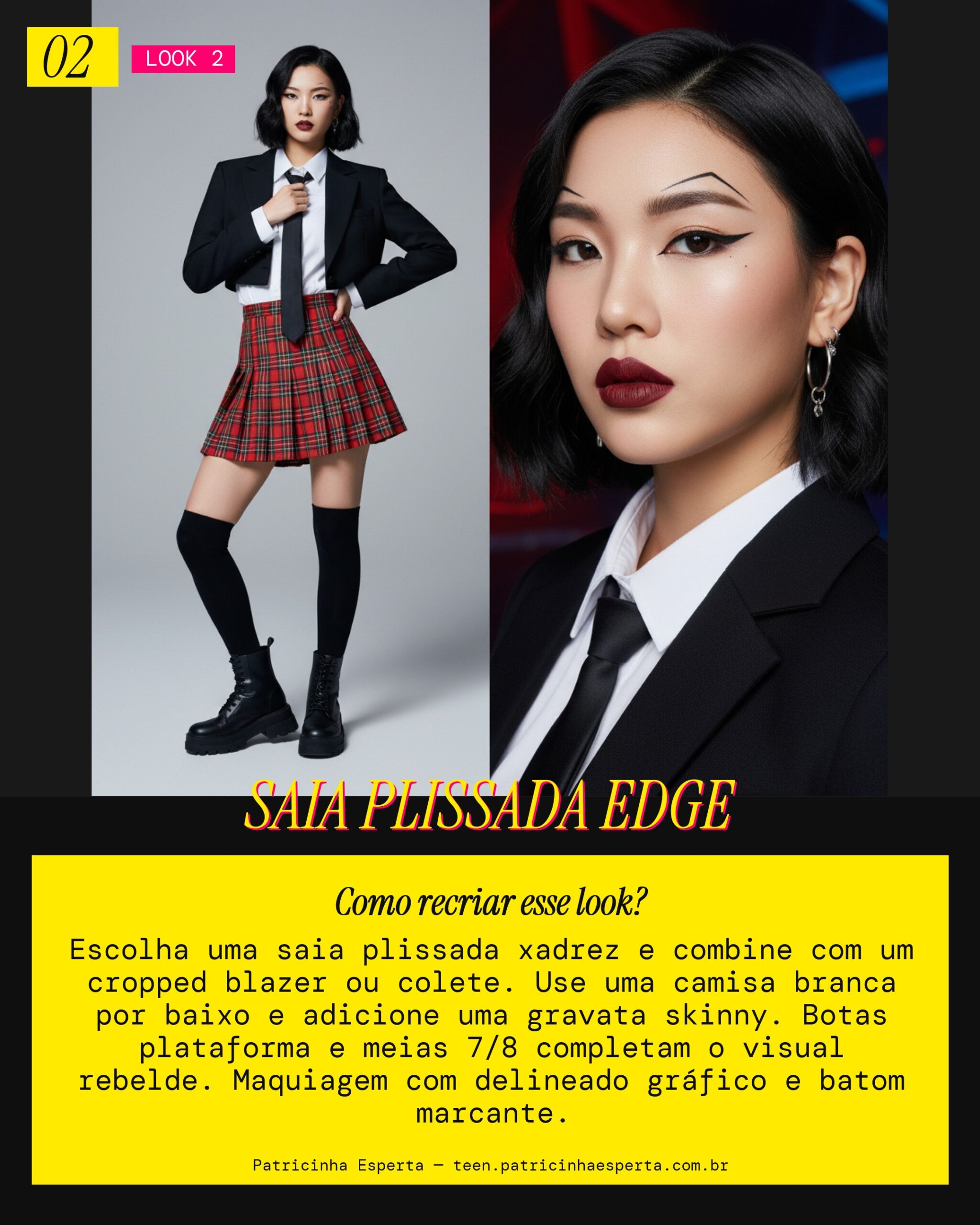 Look 2: Preppy com Atitude Punk
