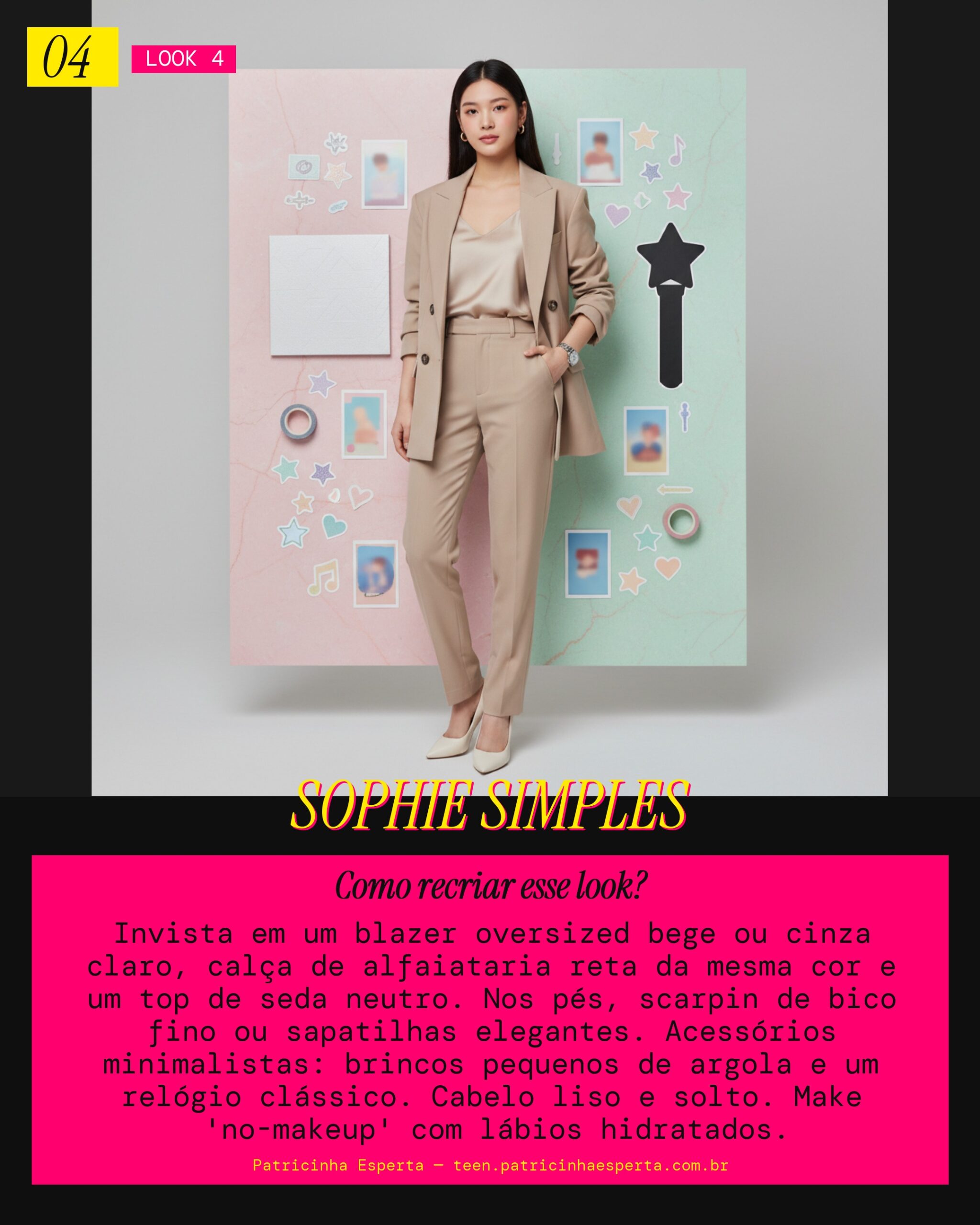 Look 4: Elegância Minimalista (Chic Coreano)