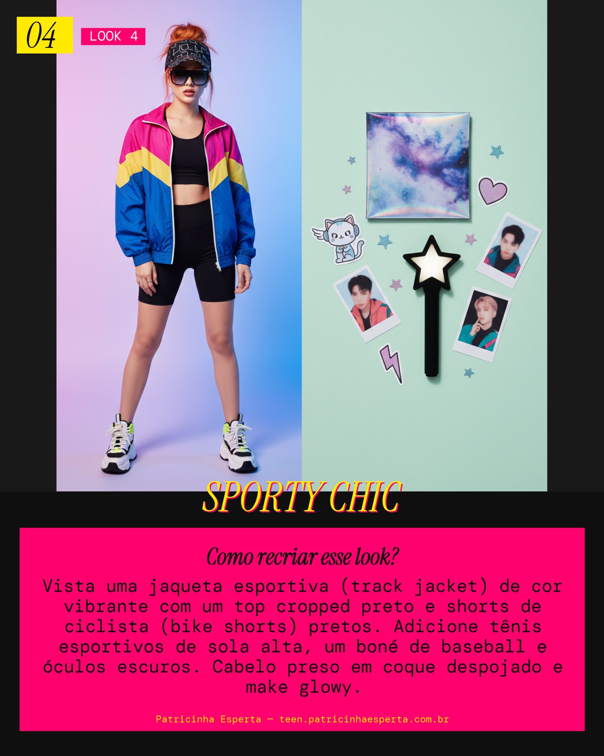 Look 4: Sporty Glam com Jaqueta Track