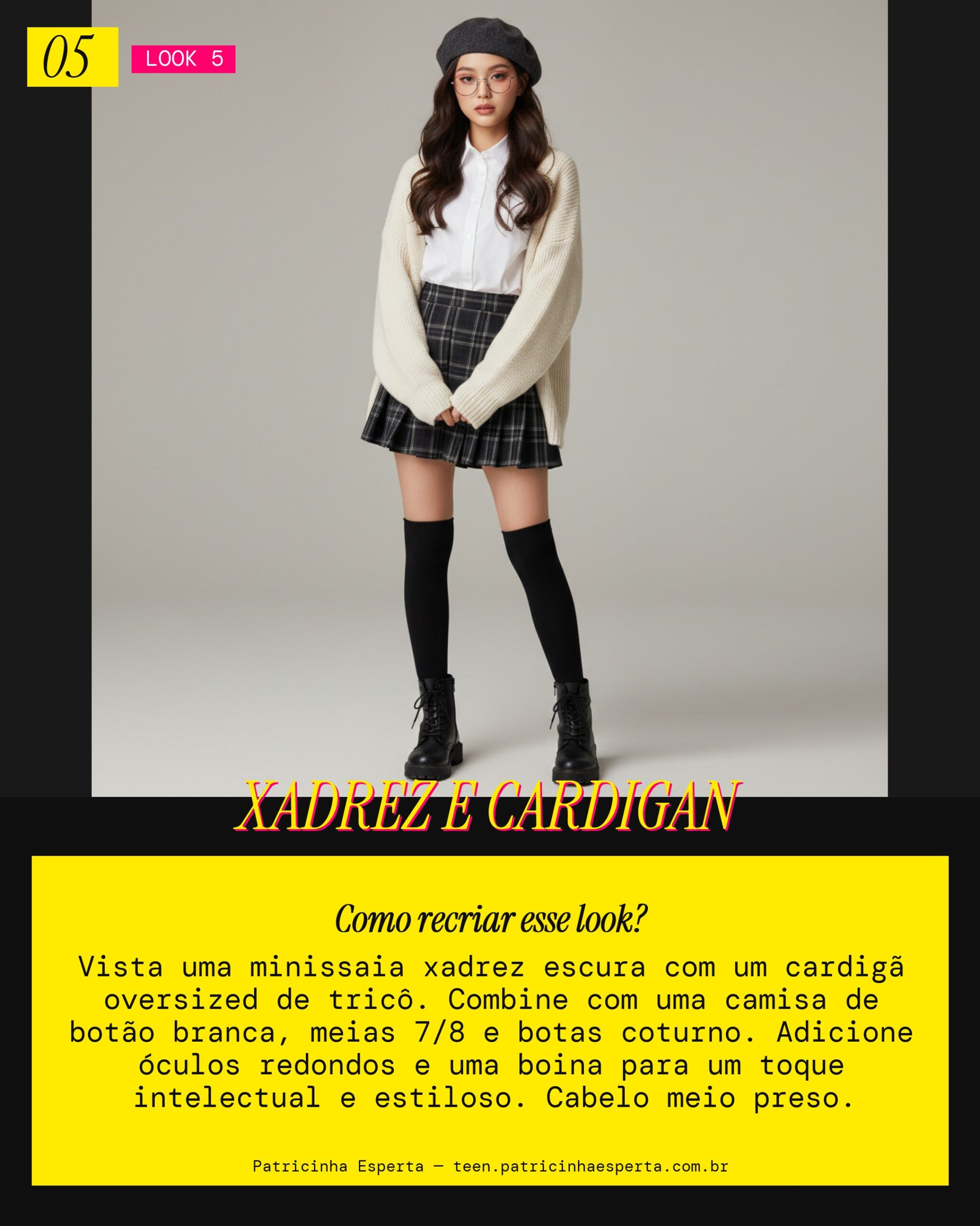 Look 5: Dark Academia com Twist K-Pop