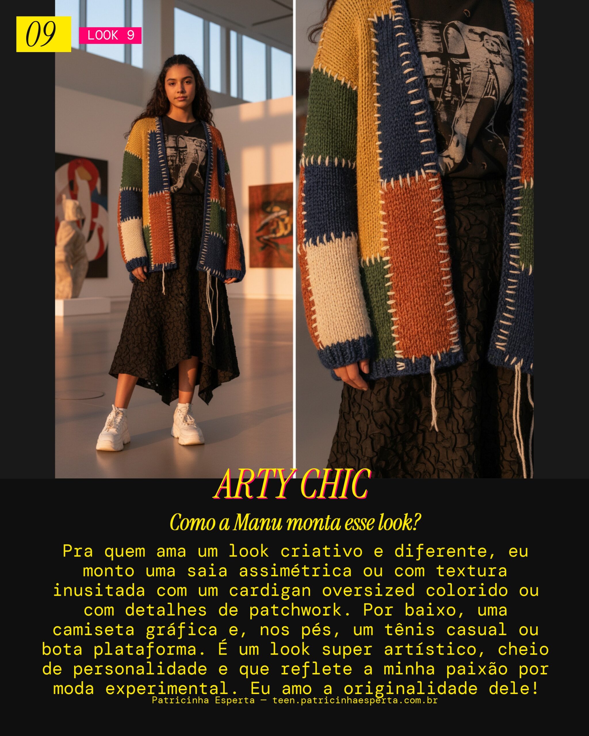 MANU RECOMENDA: Cardigan com saia assimétrica pra Criatividade Fashion