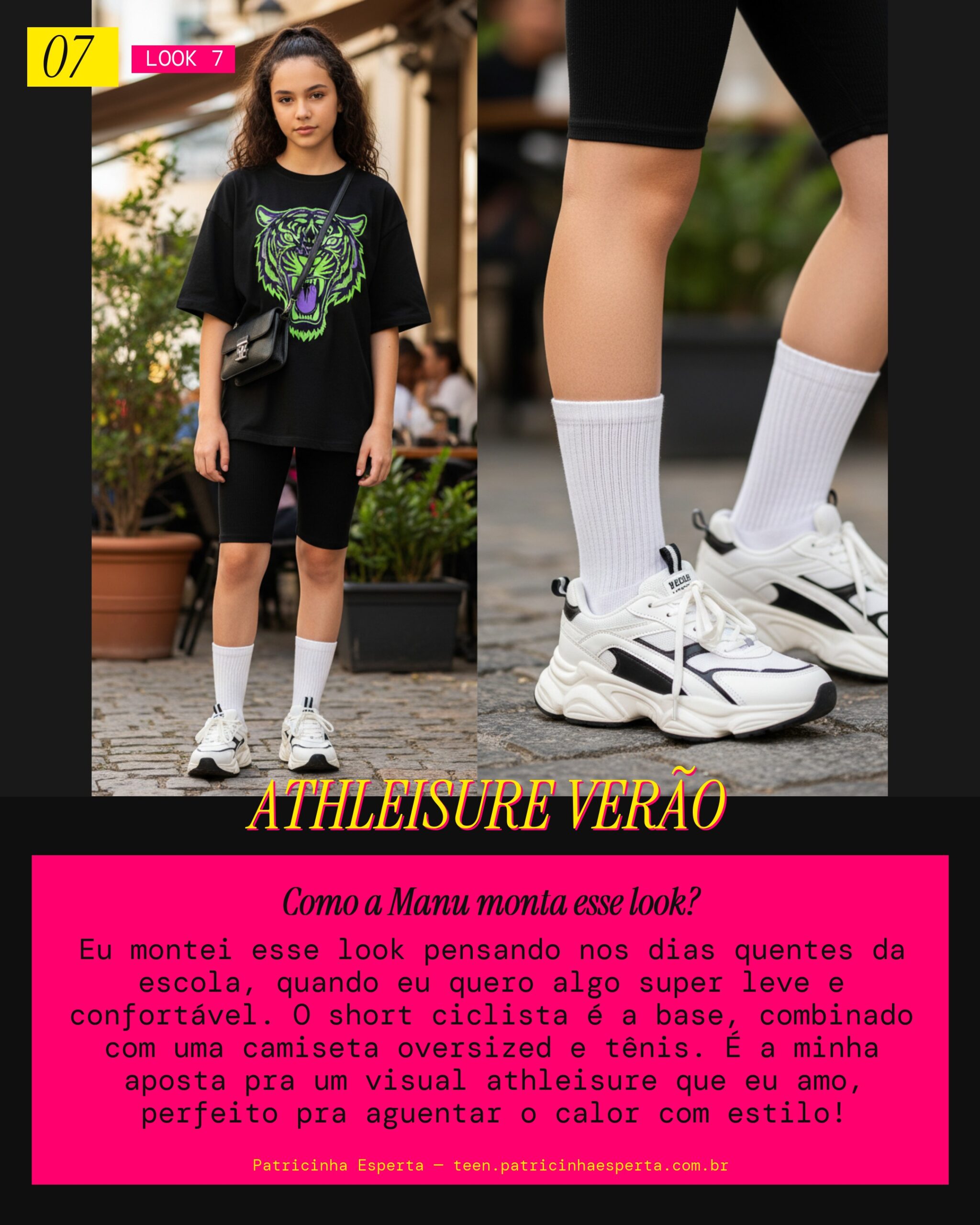 MANU RECOMENDA: Short Ciclista e Camiseta Oversized pra Escola (Verão)