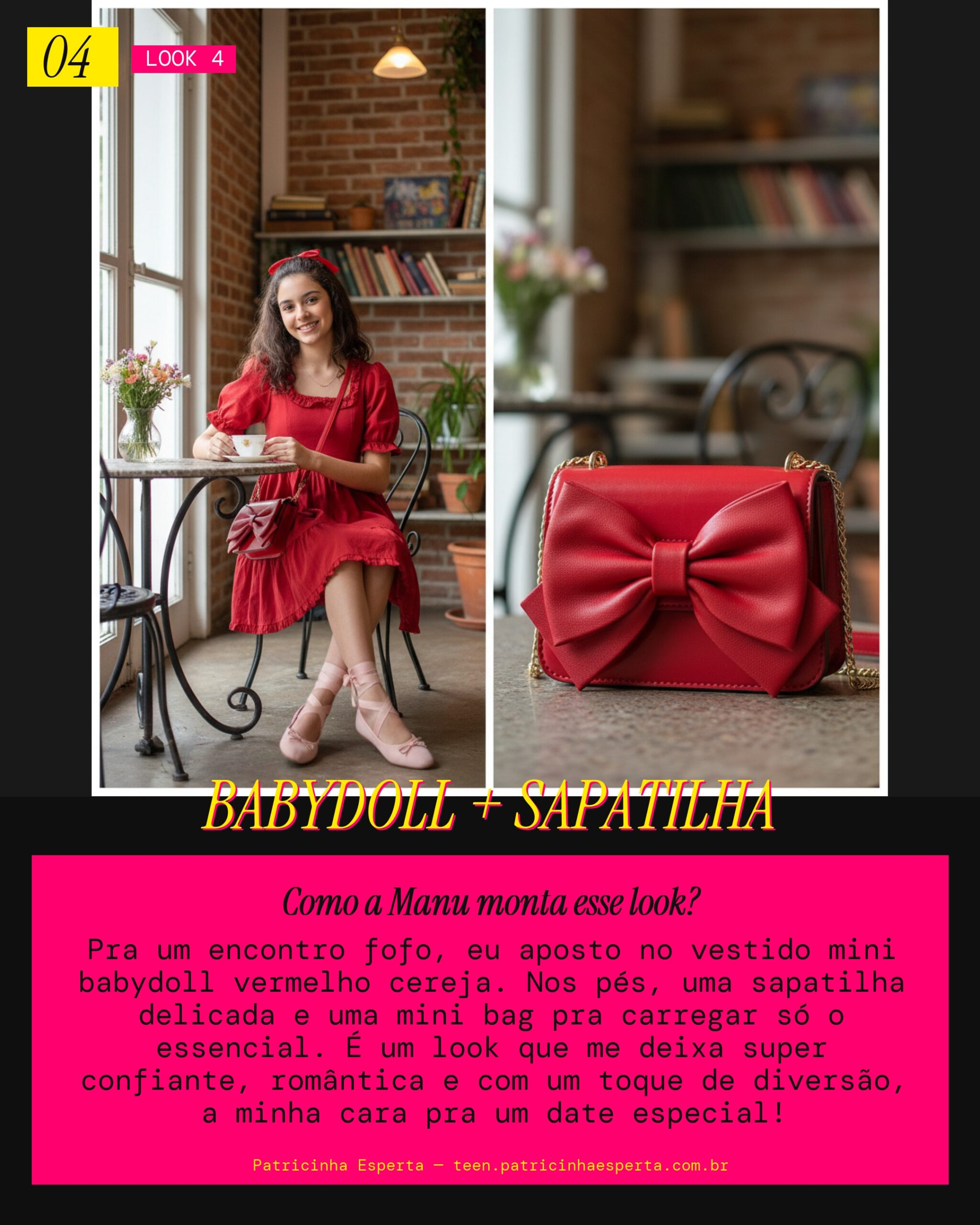 MANU RECOMENDA: Vestido Babydoll Vermelho pra Encontro Fofo