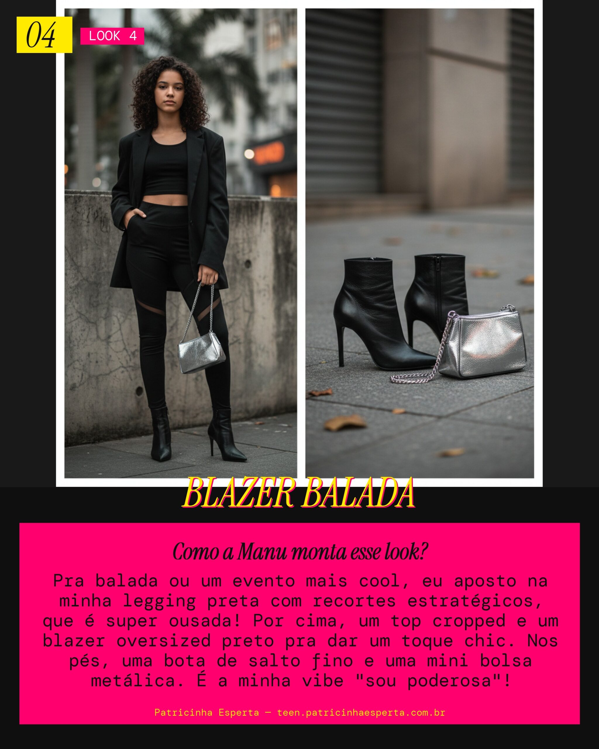 MANU RECOMENDA: Legging com Recortes e Blazer Oversized pra uma Balada Fashion