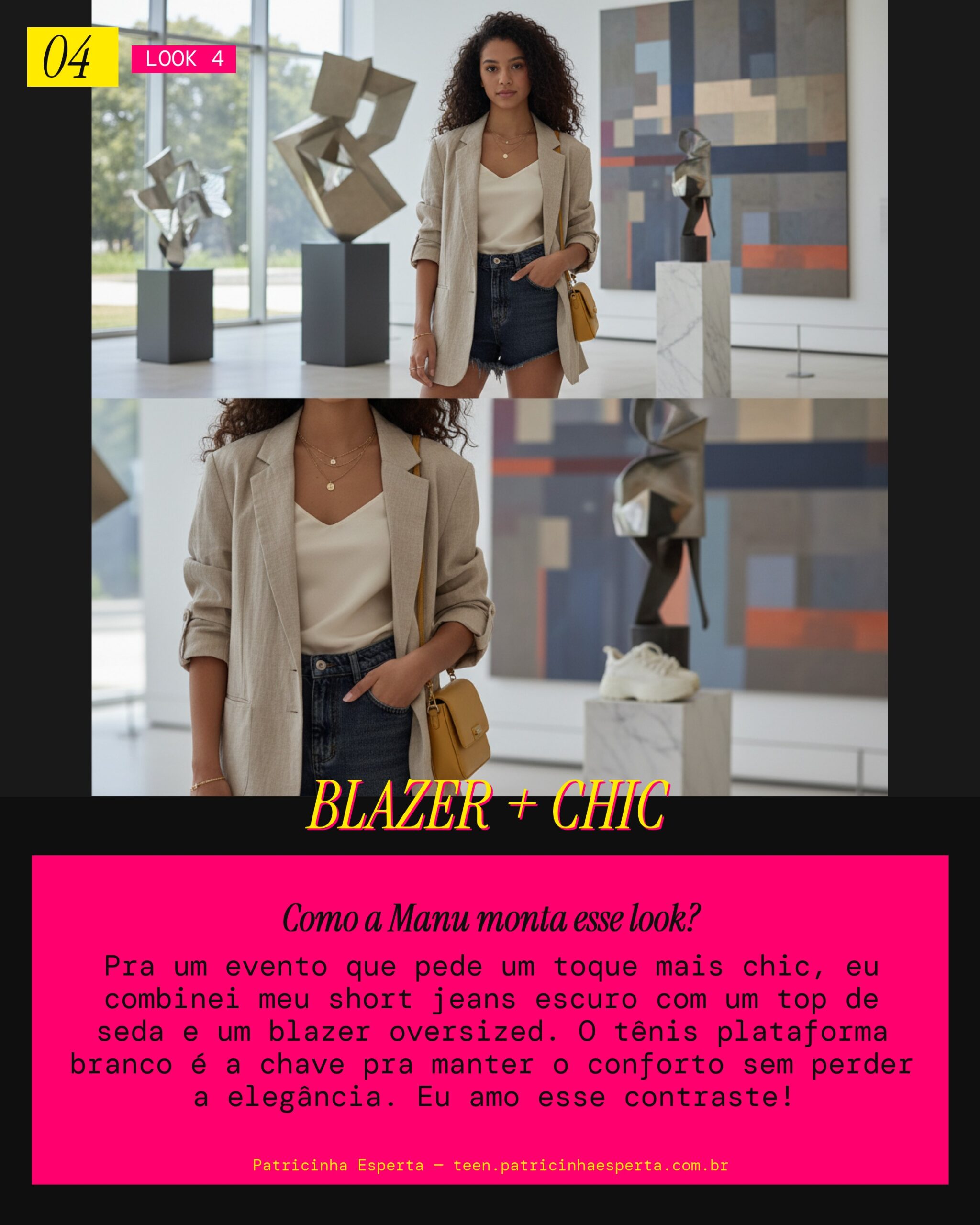 MANU RECOMENDA: Short Jeans, Blazer e Tênis Plataforma pra Evento Descolado