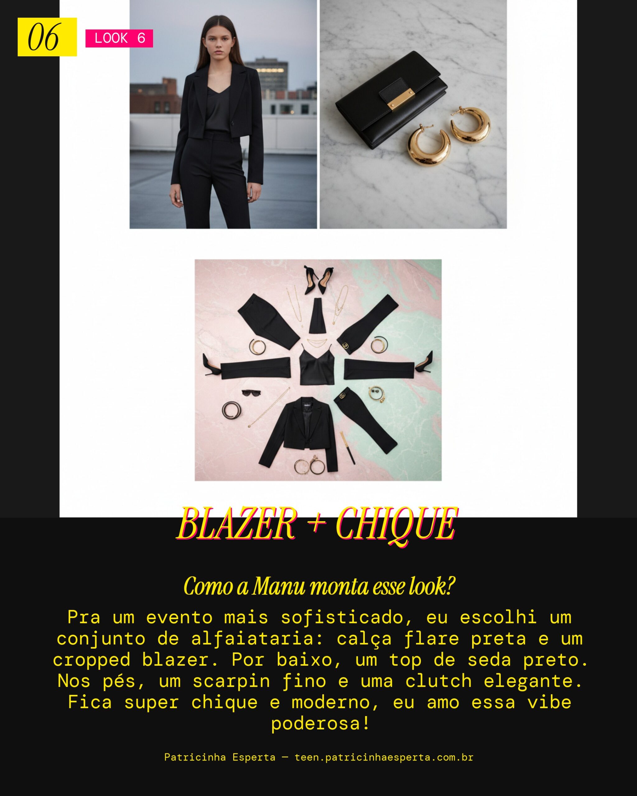 MANU RECOMENDA: Cropped Blazer + Flare de Alfaiataria pra Evento Especial