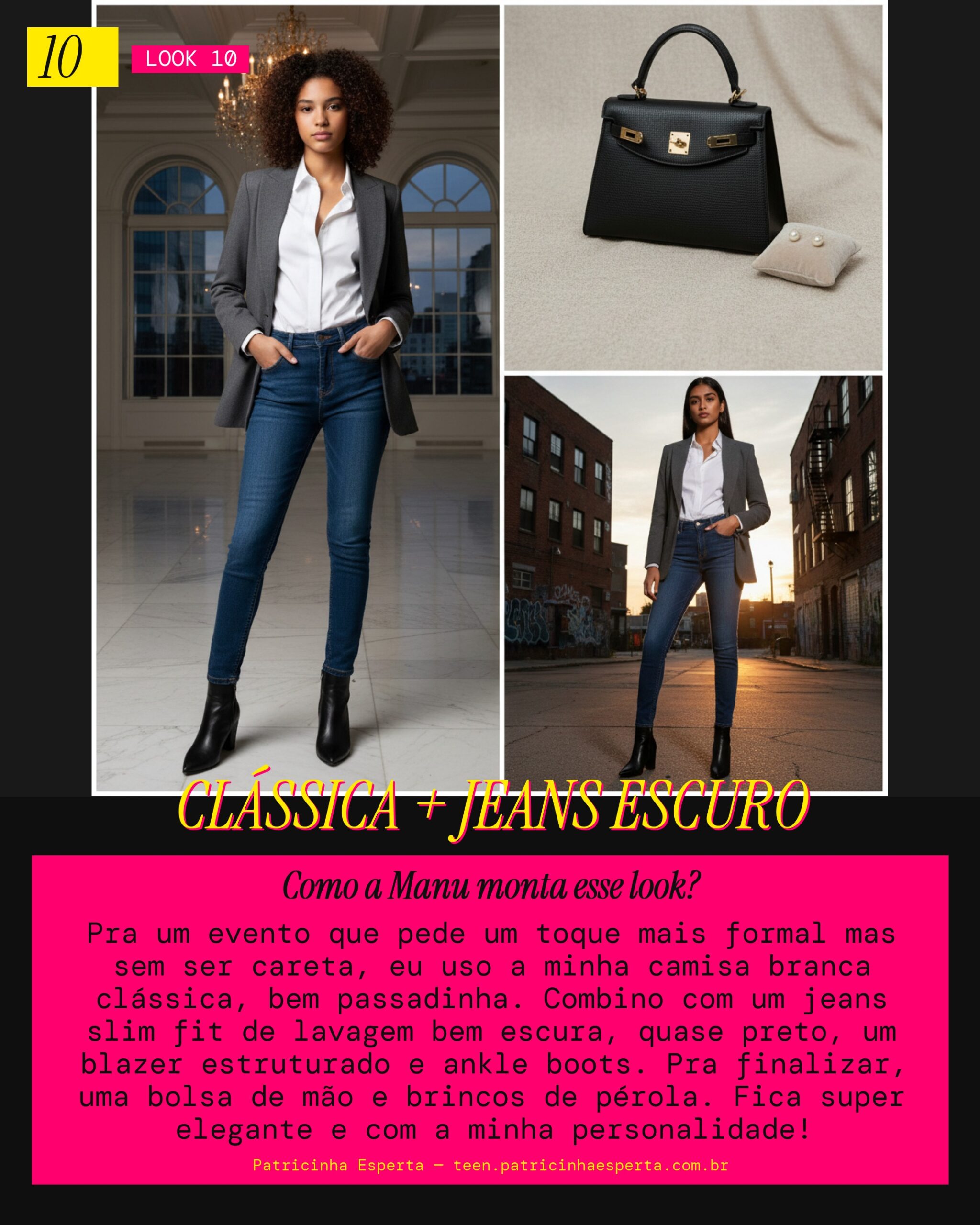 MANU RECOMENDA: Camisa Clássica e Jeans Escuro Slim pra um Evento Mais Formal