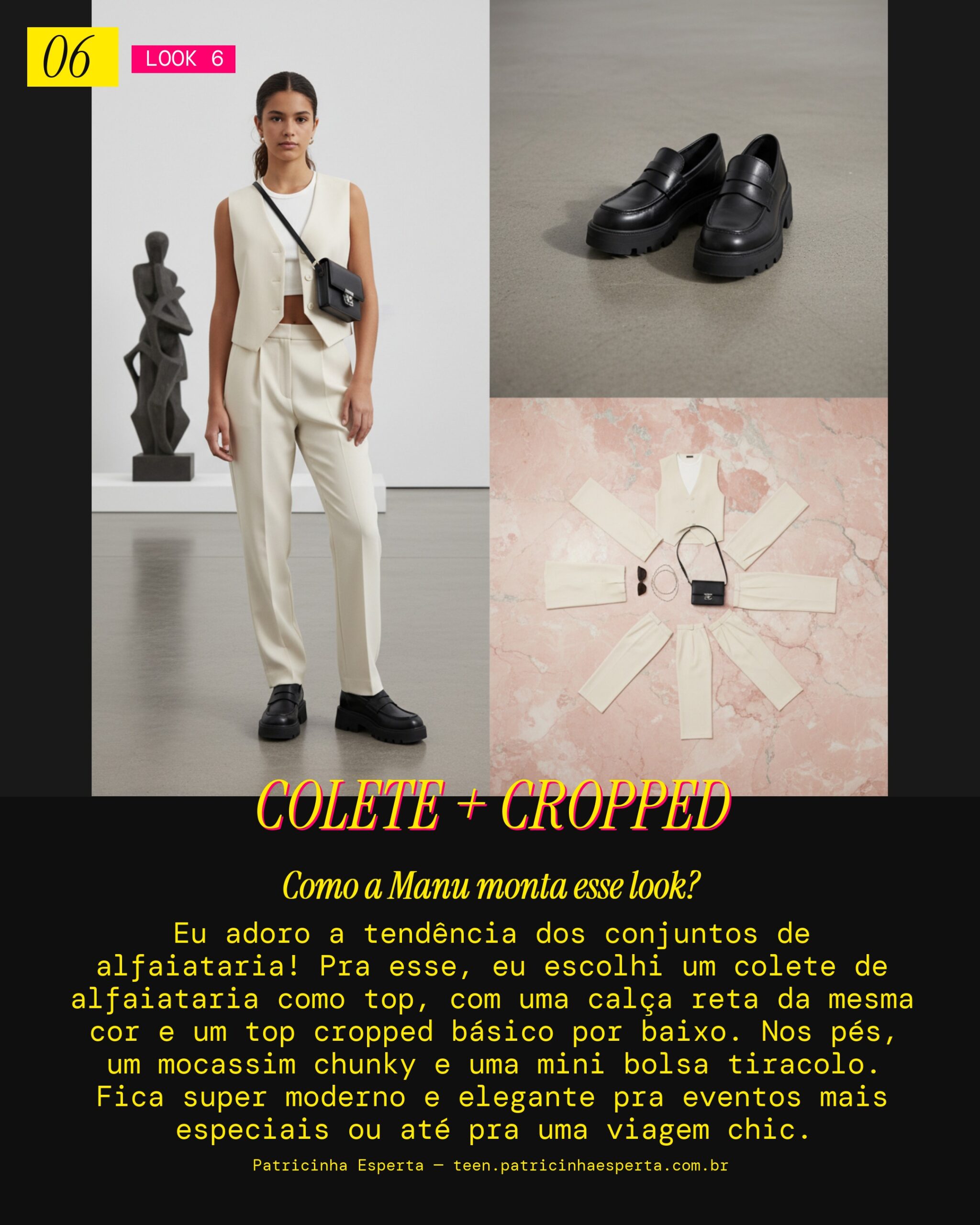 MANU RECOMENDA: Colete e Calça de Alfaiataria com Cropped pra Eventos Especiais