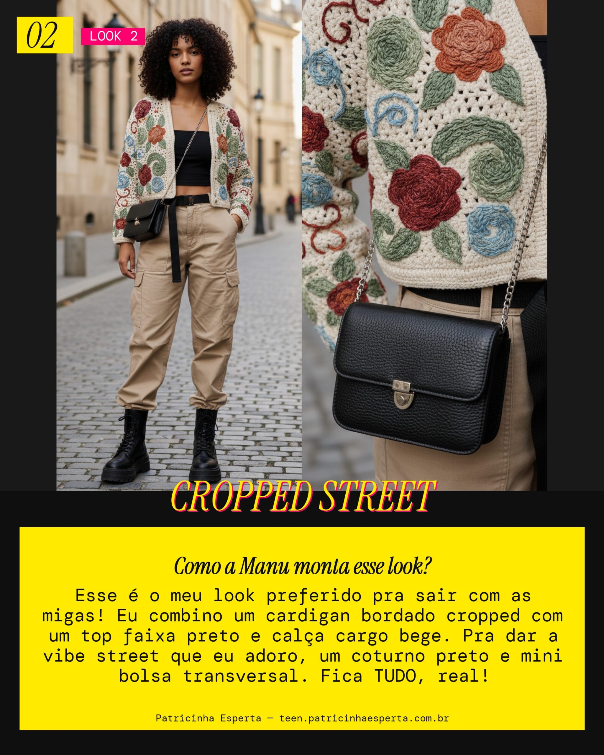 MANU RECOMENDA: Cardigan Cropped e Cargo pro Rolê com as Amigas